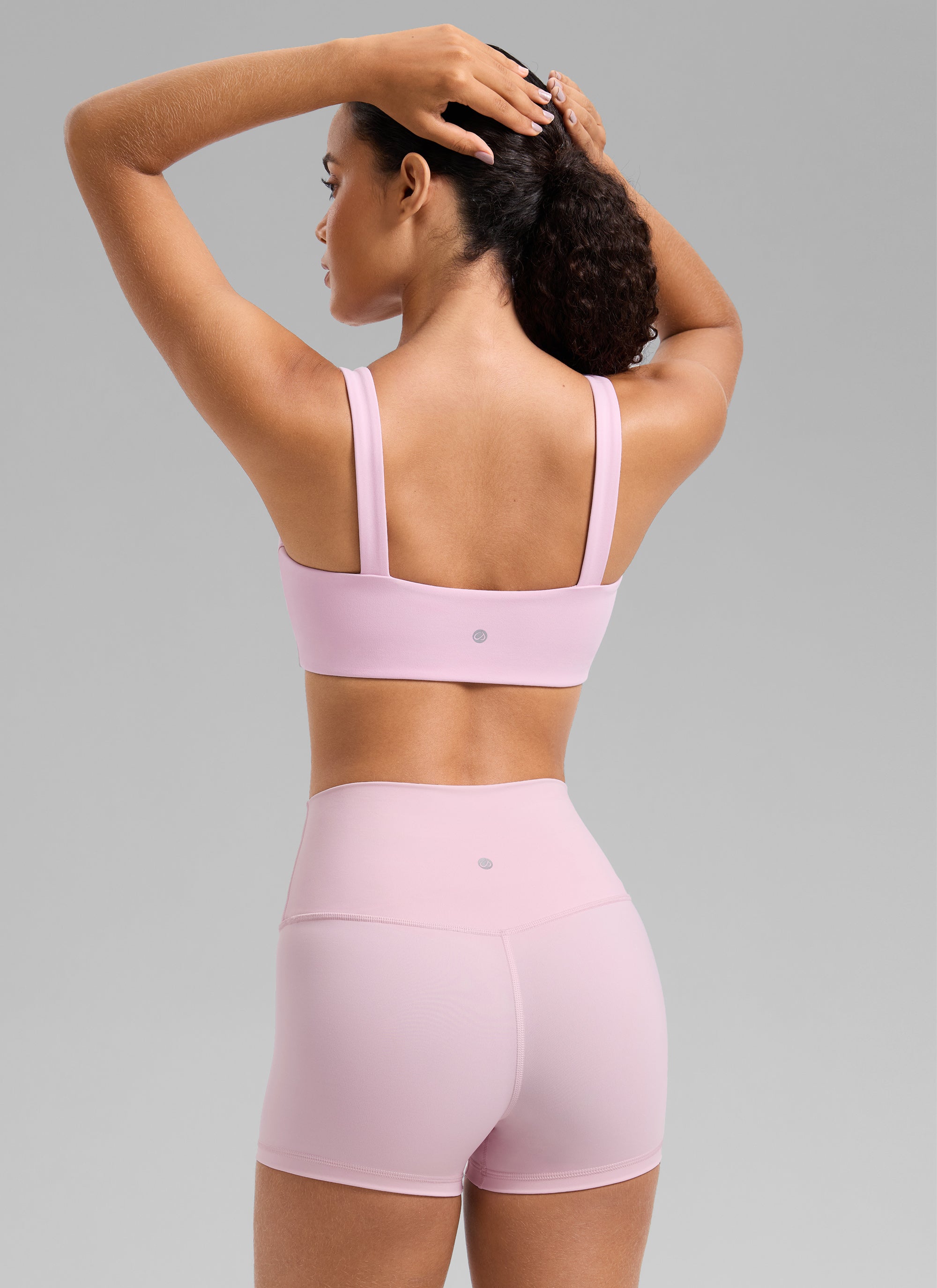 CRZ YOGA Women's Butterlift Sujetador Deportivo de Cuello Cuadrado Milk Pink