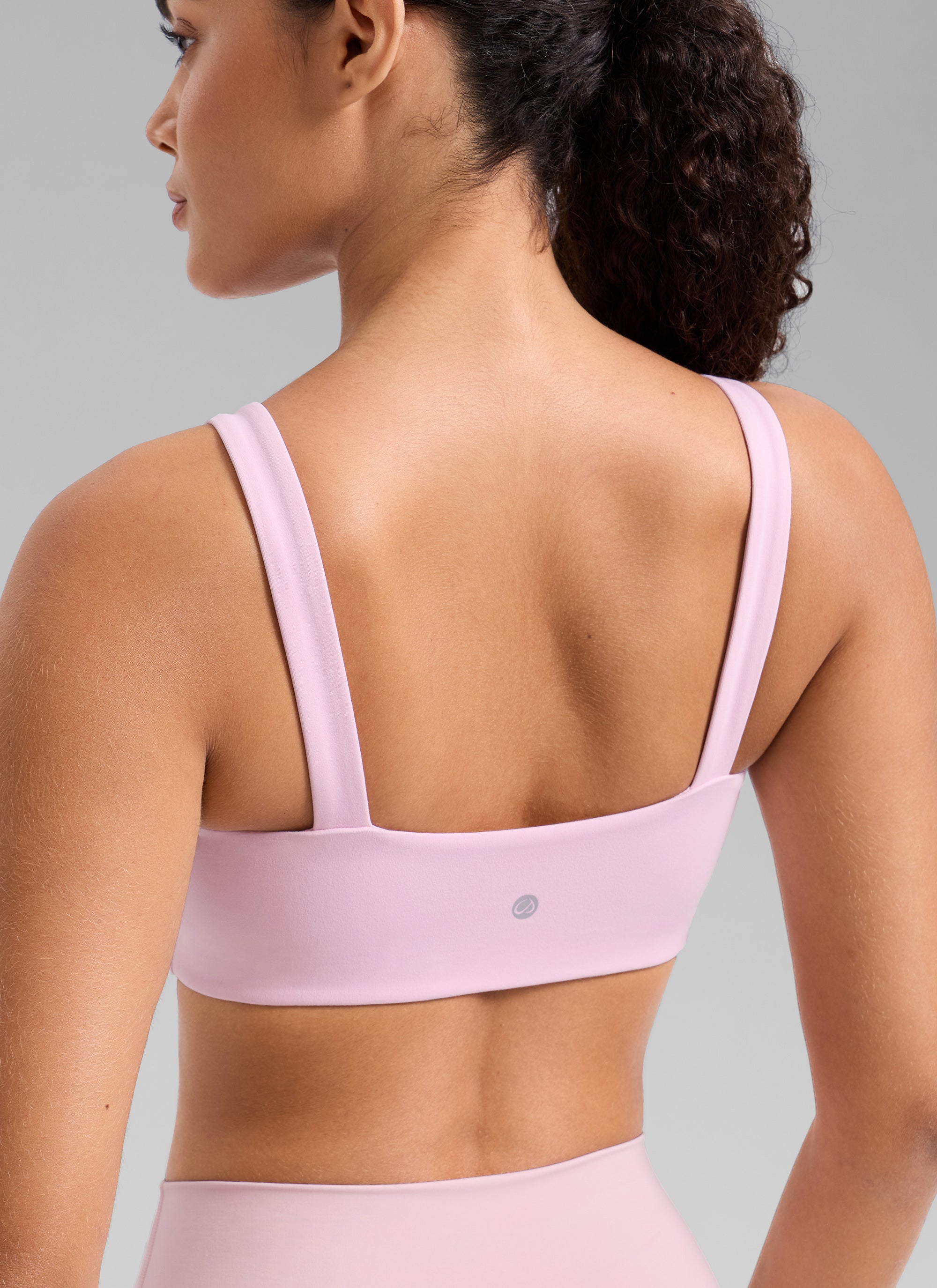 CRZ YOGA Women's Butterlift Sujetador Deportivo de Cuello Cuadrado Milk Pink