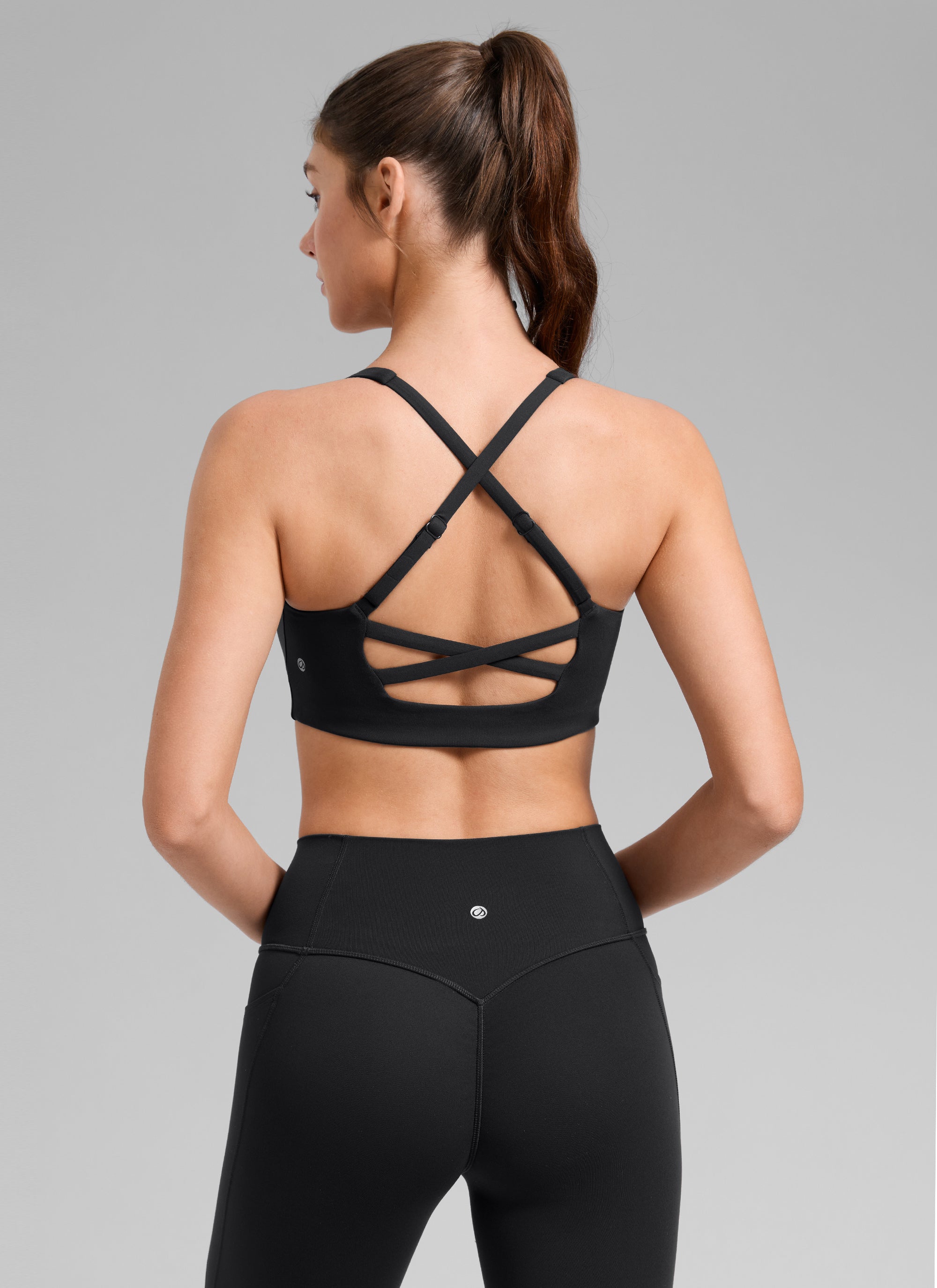CRZ YOGA Sujetador Butterlift Cross Back con Bra Incorporado Negro
