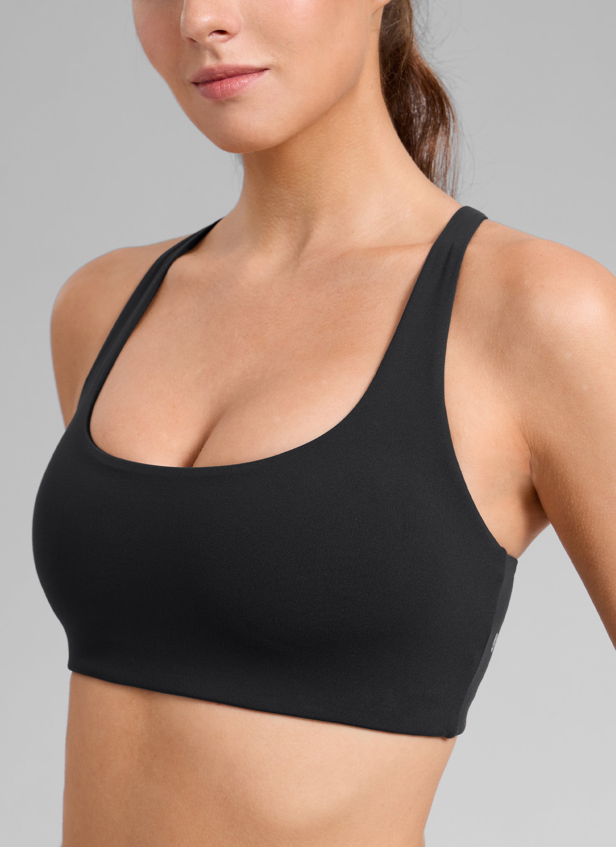 CRZ YOGA Sujetador Butterlift Cross Back con Bra Incorporado Negro
