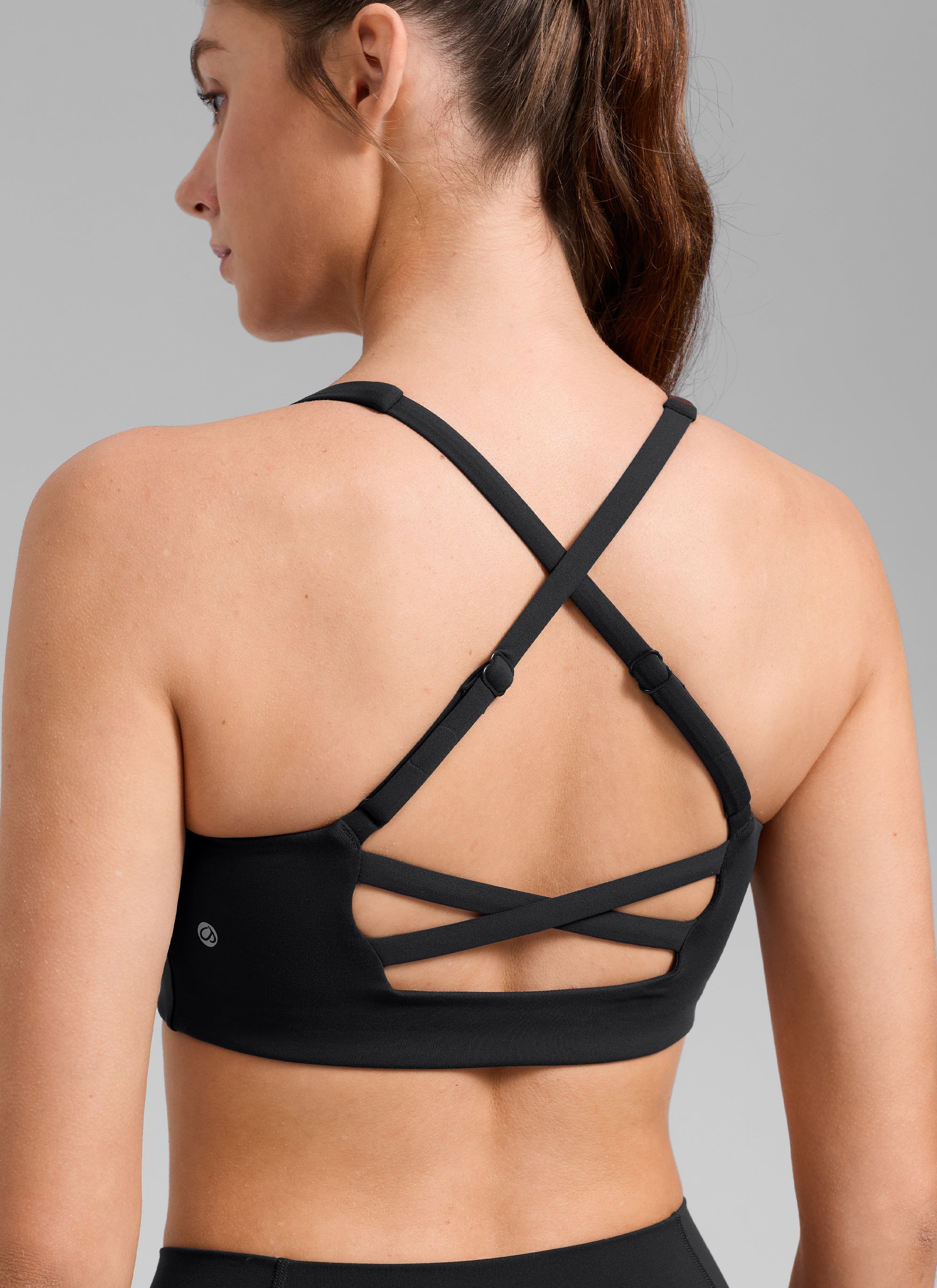 CRZ YOGA Sujetador Butterlift Cross Back con Bra Incorporado Negro