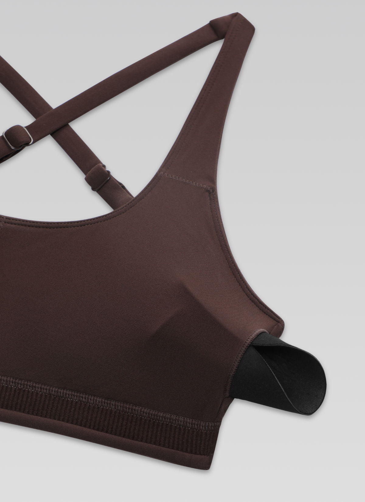 CRZ YOGA Sujetador Butterlift Cross Back con Bra Incorporado Marrón Fudge Caliente