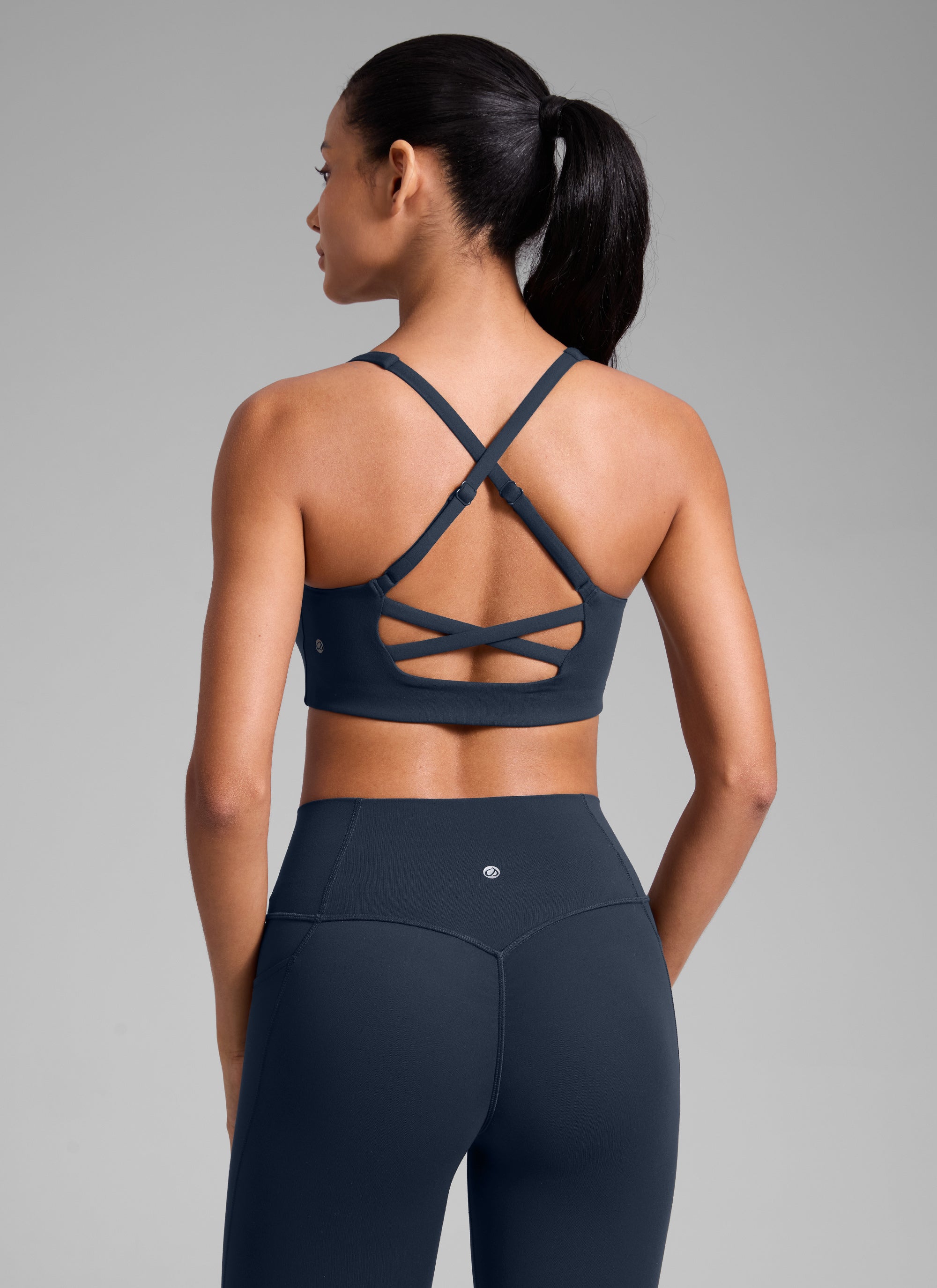 CRZ YOGA Sujetador Butterlift Cross Back con Bra Incorporado Azul twilight