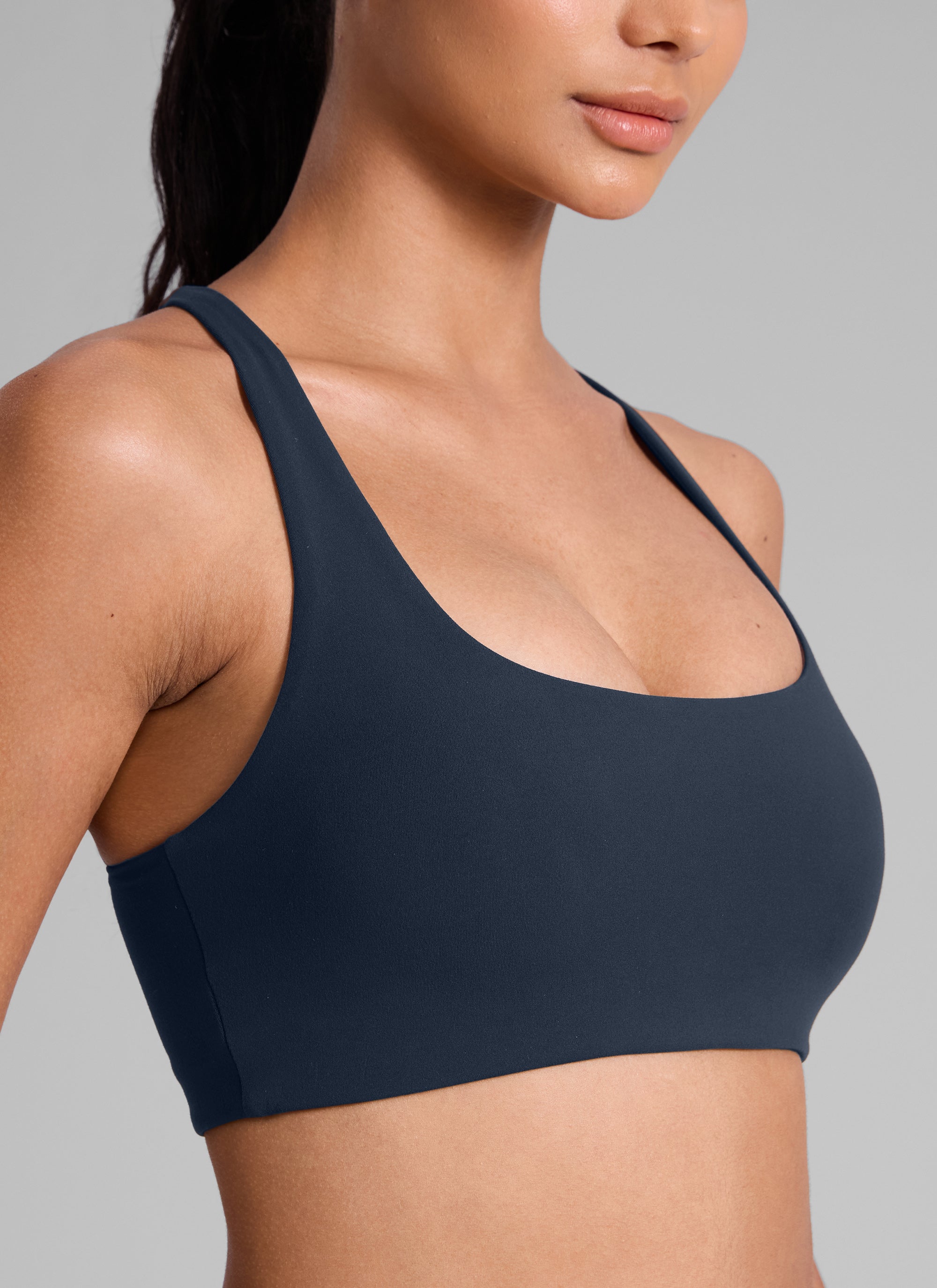 CRZ YOGA Sujetador Butterlift Cross Back con Bra Incorporado Azul twilight