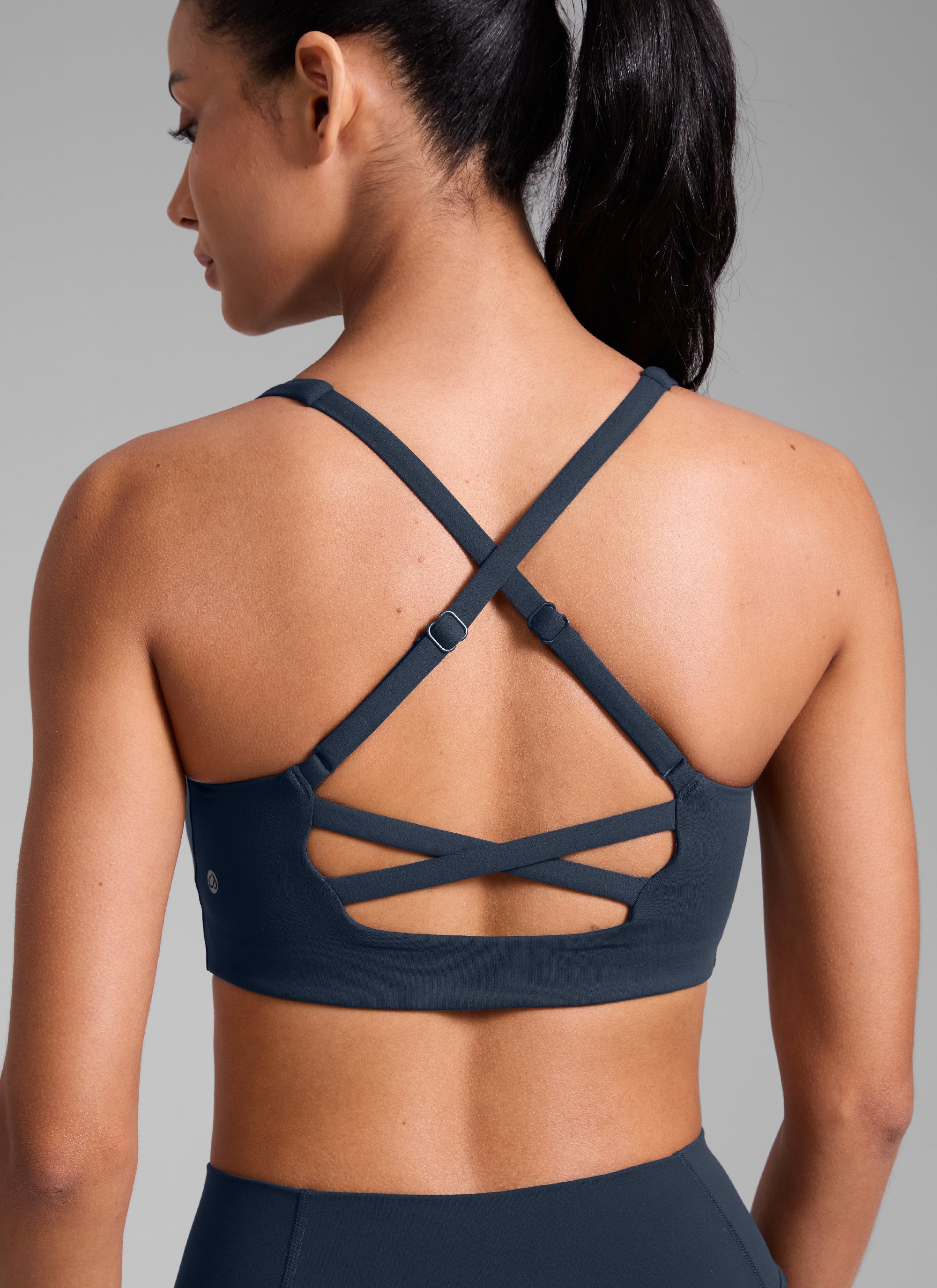 CRZ YOGA Sujetador Butterlift Cross Back con Bra Incorporado Azul twilight
