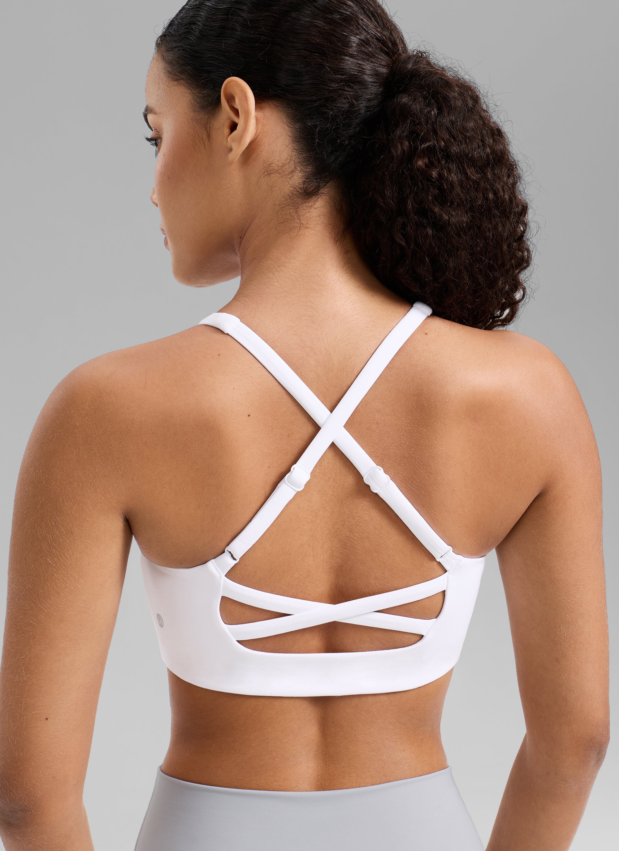 CRZ YOGA Sujetador Butterlift Cross Back con Bra Incorporado blanco