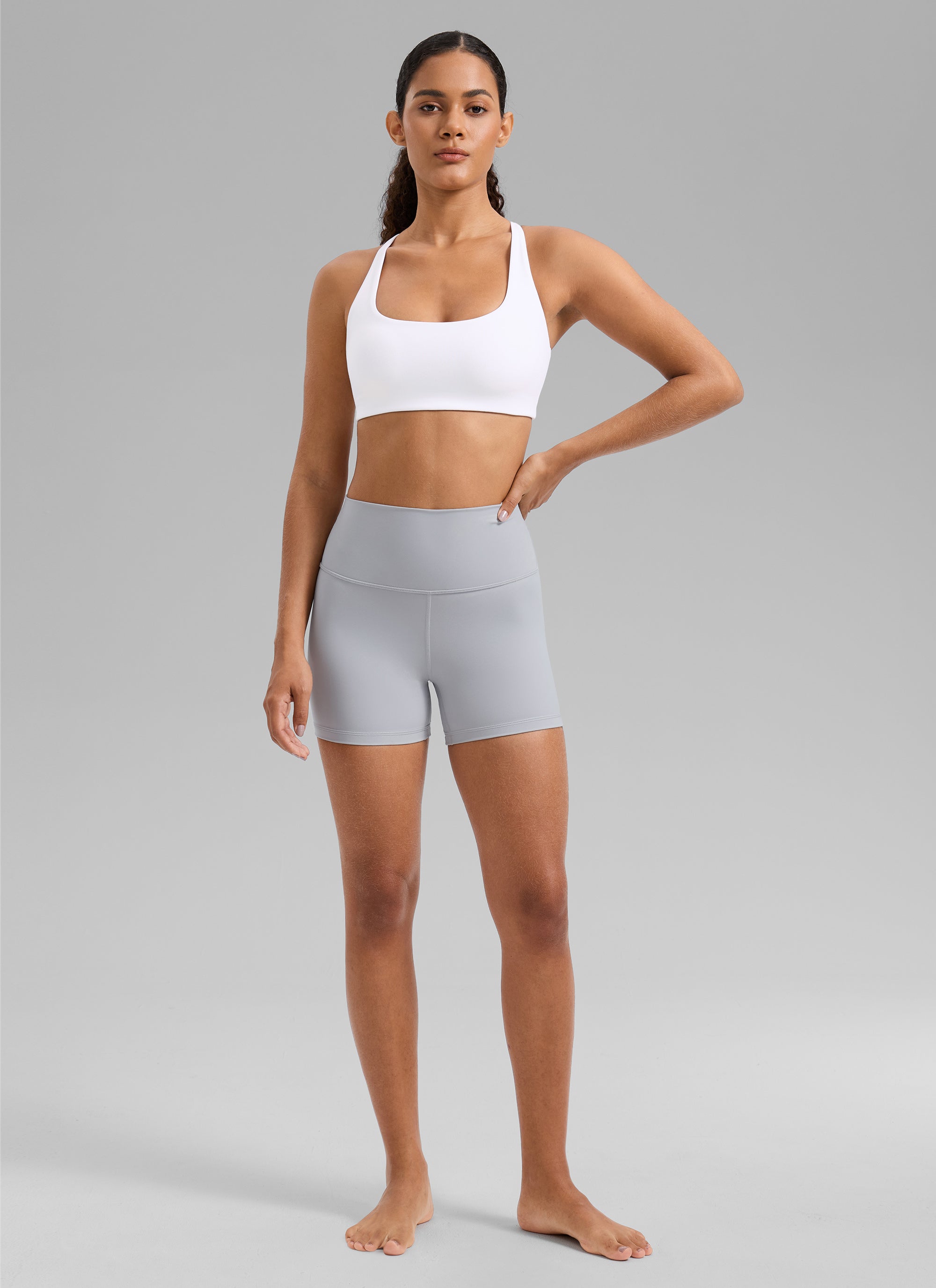 CRZ YOGA Sujetador Butterlift Cross Back con Bra Incorporado blanco