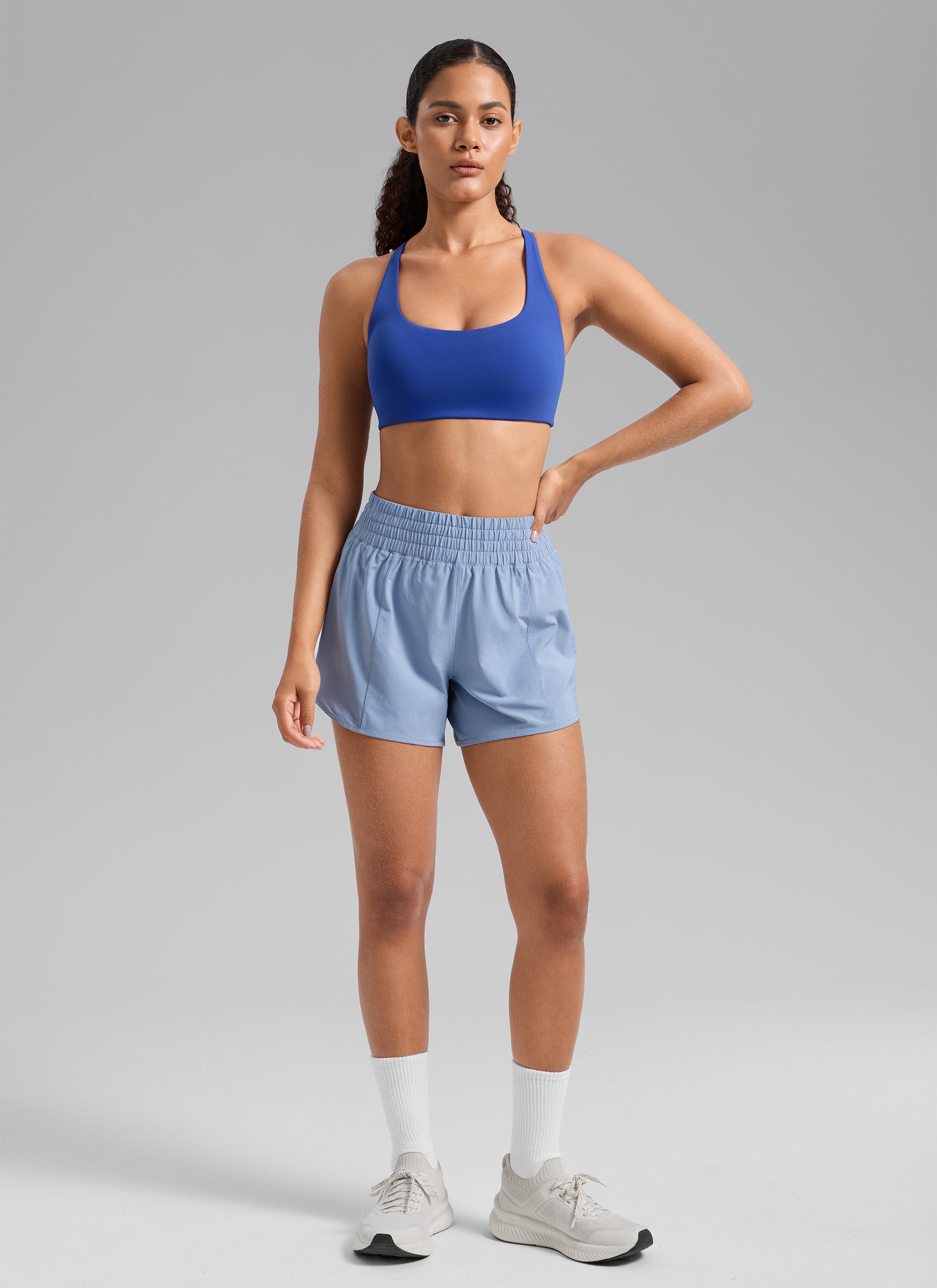 CRZ YOGA Sujetador Butterlift Cross Back con Bra Incorporado Azul Ondulante