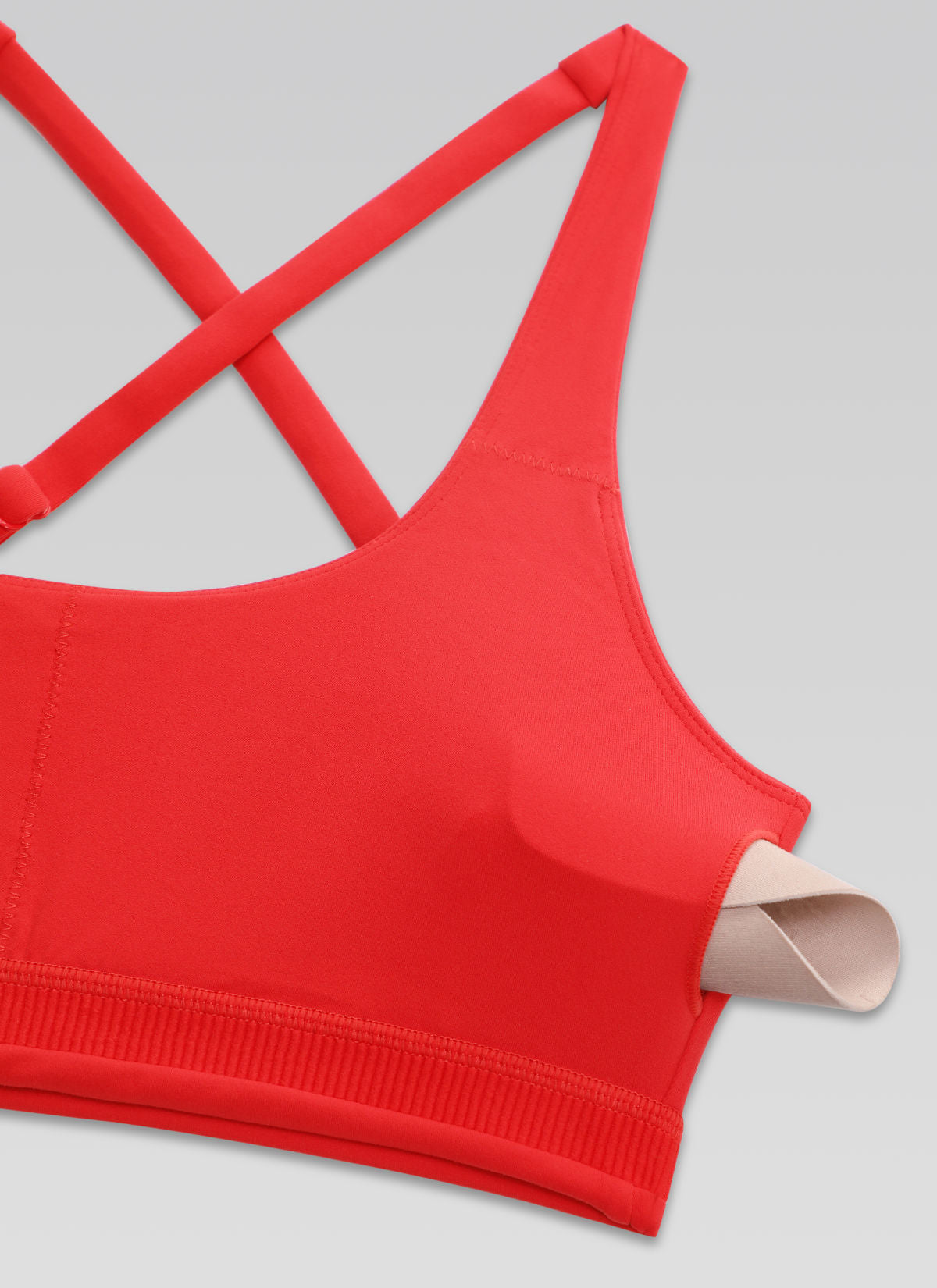 CRZ YOGA Sujetador Butterlift Cross Back con Bra Incorporado Rojo Profundo