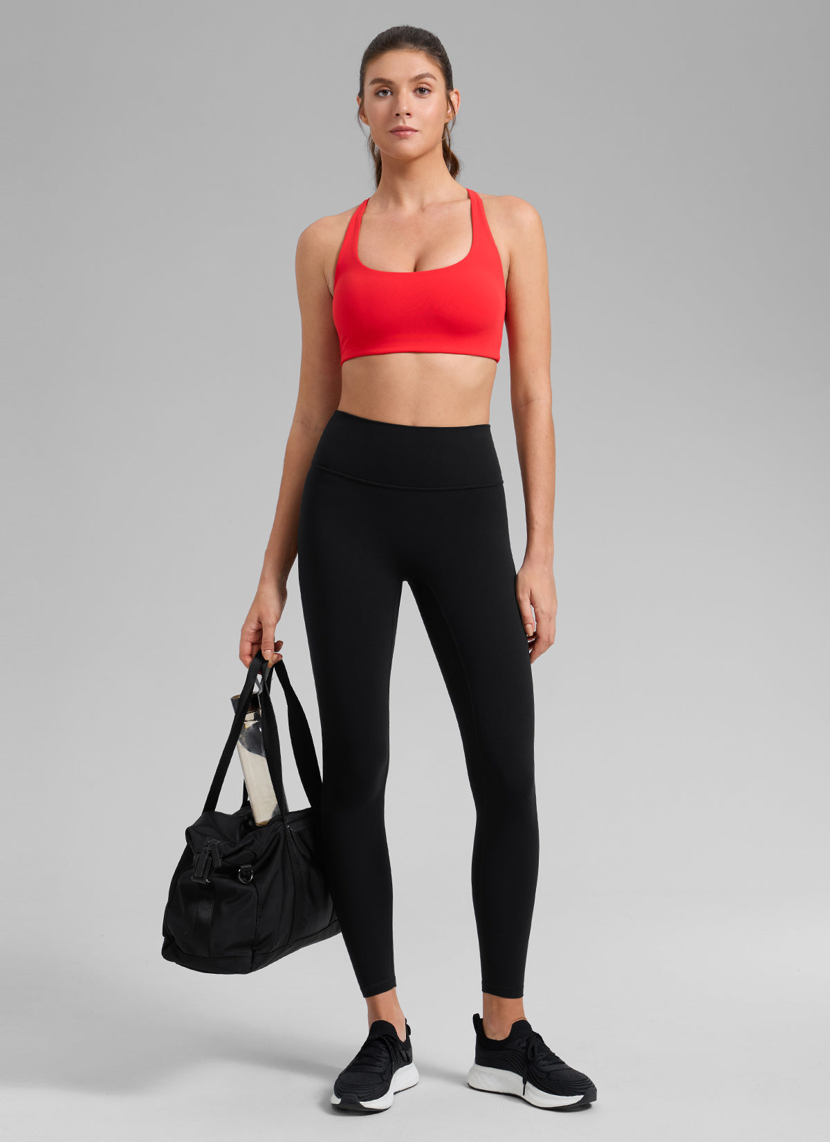 CRZ YOGA Sujetador Butterlift Cross Back con Bra Incorporado Rojo Profundo