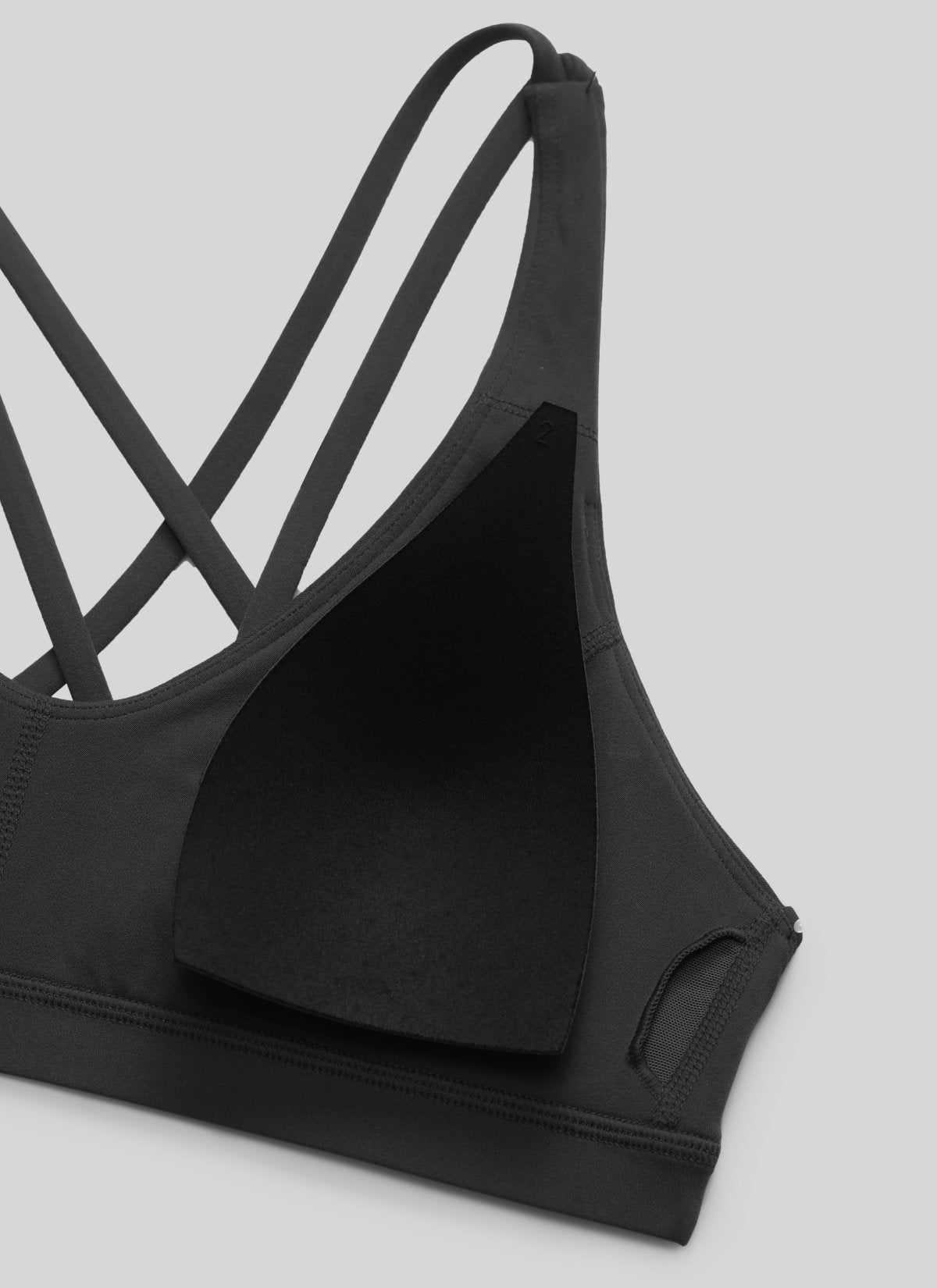 CRZ YOGA Sujetador Deportivo U-Cut con Espalda Cruzada para Mujer Negro