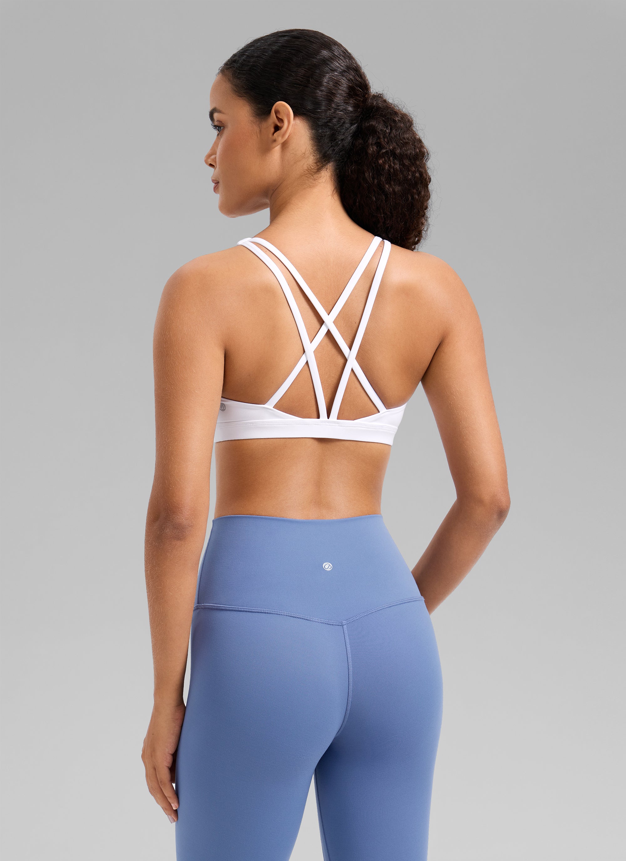 CRZ YOGA Sujetador Deportivo U-Cut con Espalda Cruzada para Mujer blanco