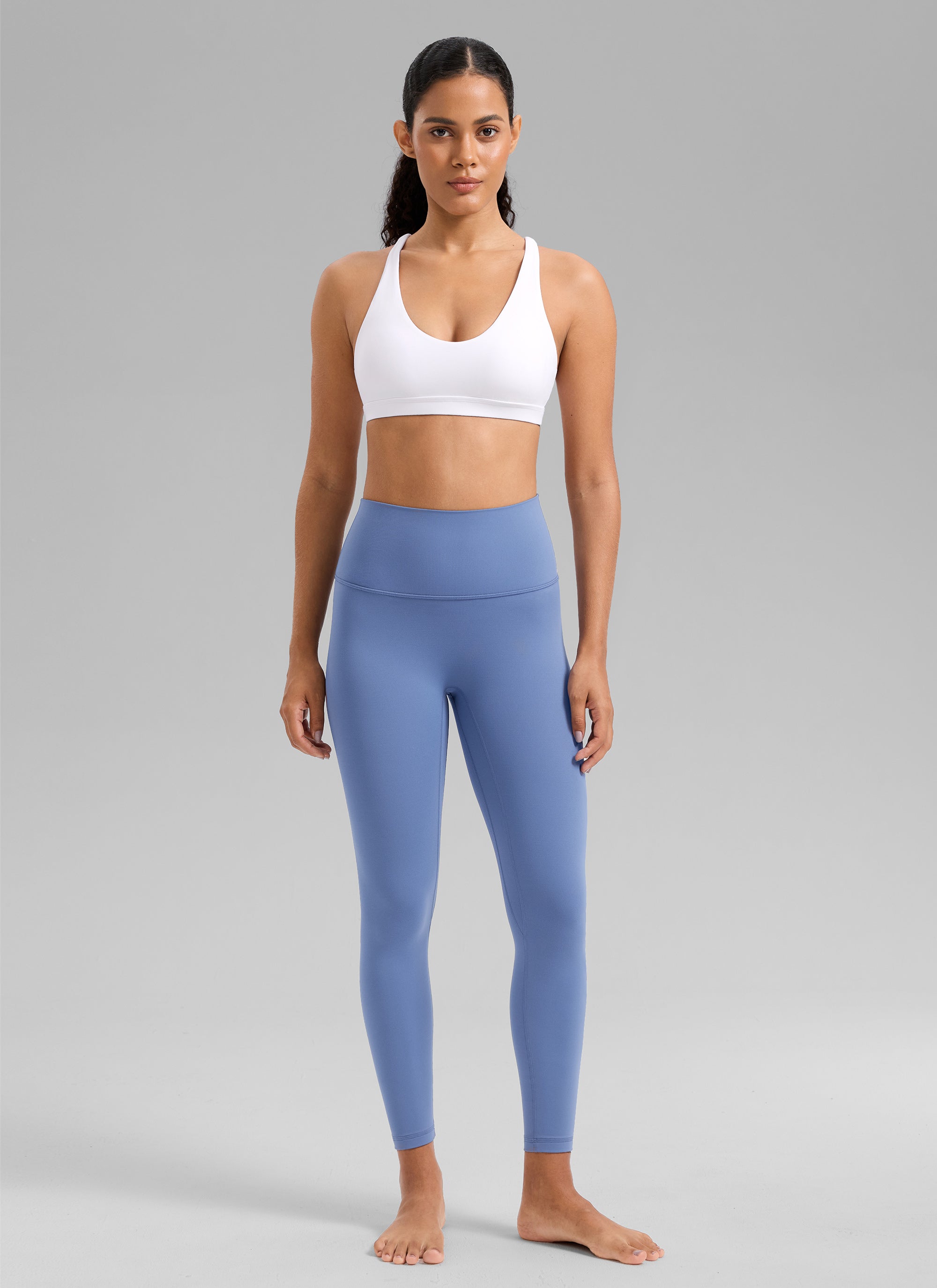 CRZ YOGA Sujetador Deportivo U-Cut con Espalda Cruzada para Mujer blanco