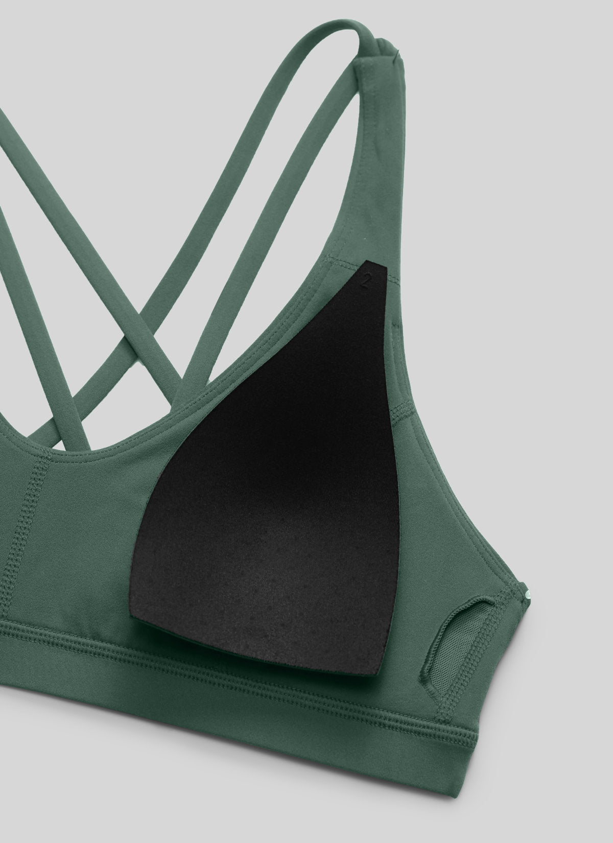 CRZ YOGA Sujetador Deportivo U-Cut con Espalda Cruzada para Mujer Verde Bosque Oscuro