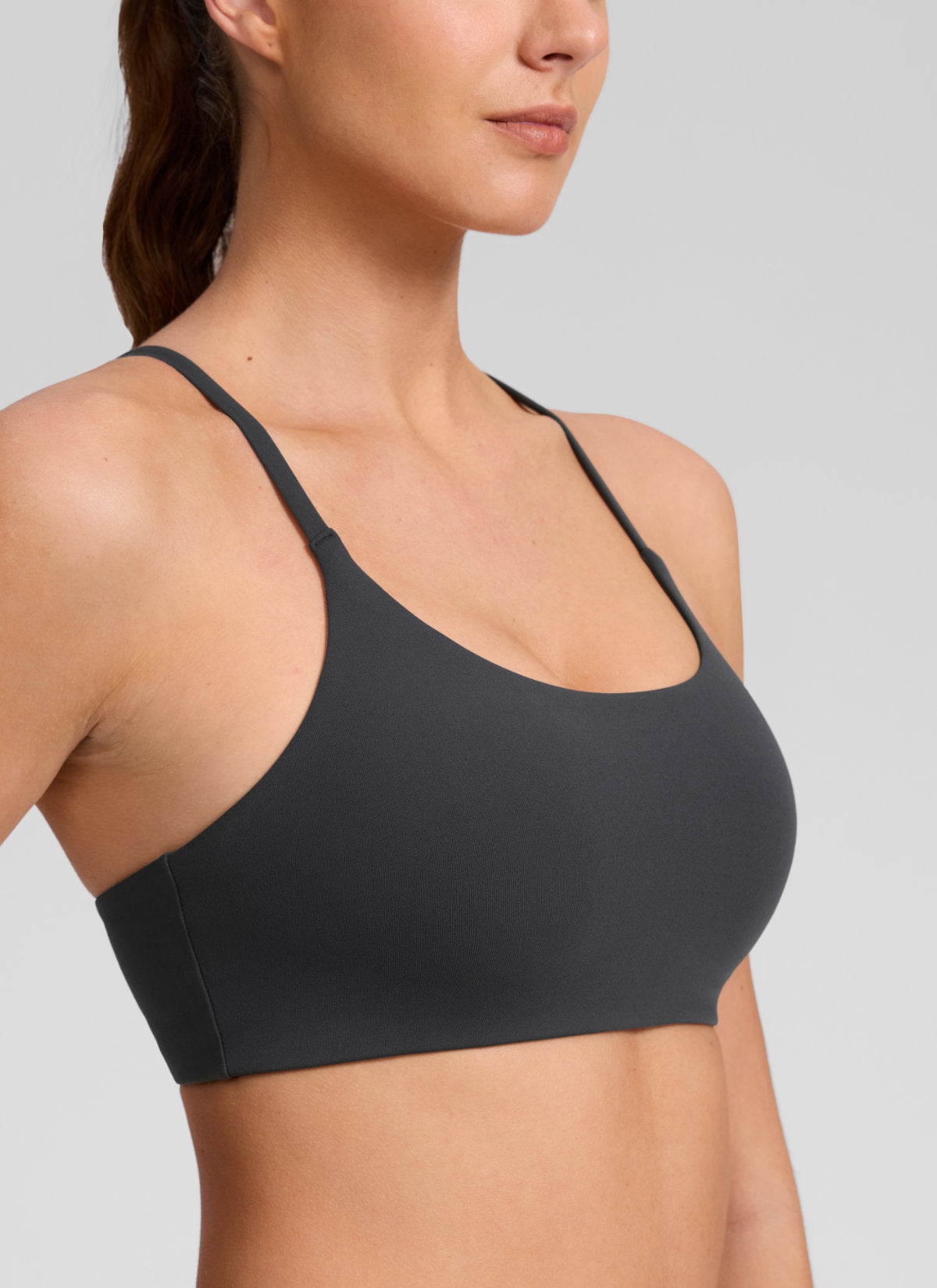 CRZ YOGA Sujetador Butterlift® Deportivo con Espalda en V para Mujer Gris misterioso