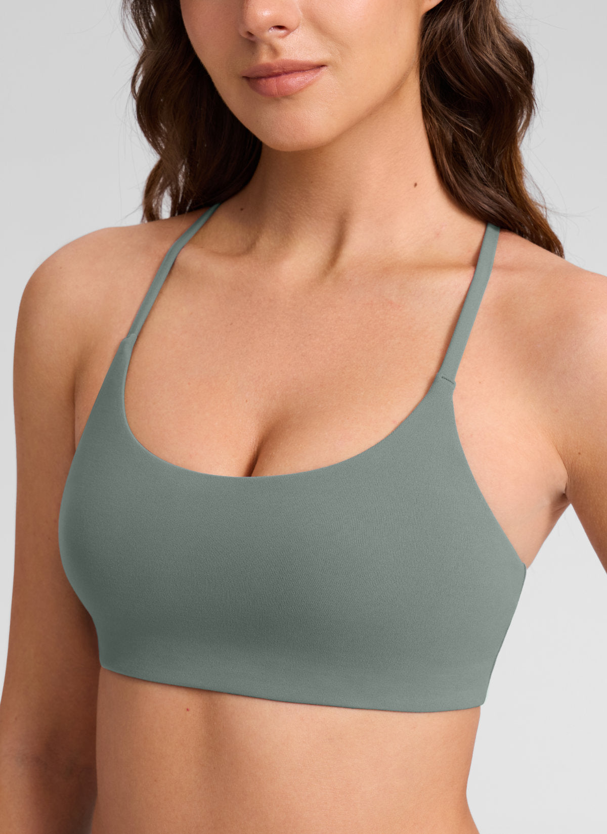 CRZ YOGA Sujetador Butterlift® Deportivo con Espalda en V para Mujer Salvia gris