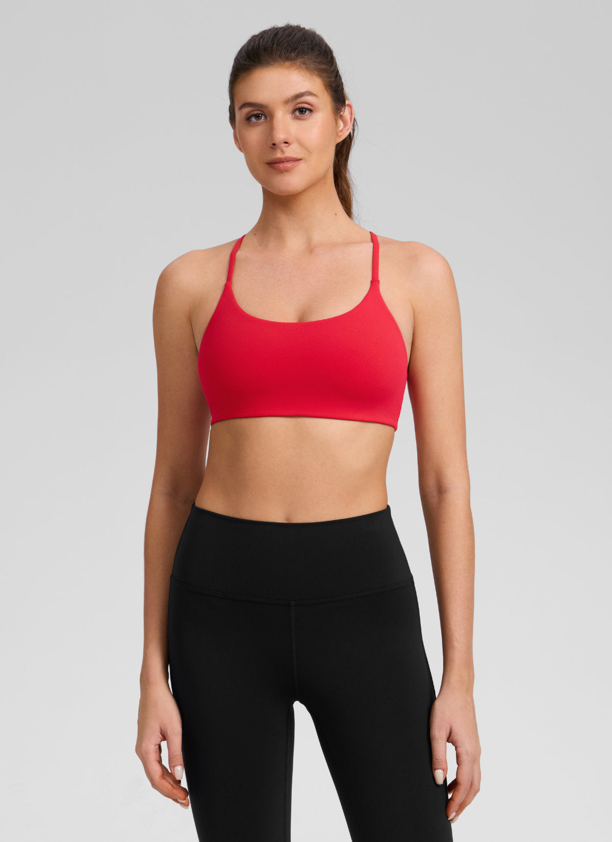 CRZ YOGA Sujetador Butterlift® Deportivo con Espalda en V para Mujer Rojo Aurora