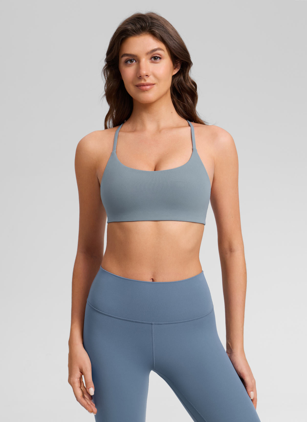 CRZ YOGA Sujetador Butterlift® Deportivo con Espalda en V para Mujer Azul Belga