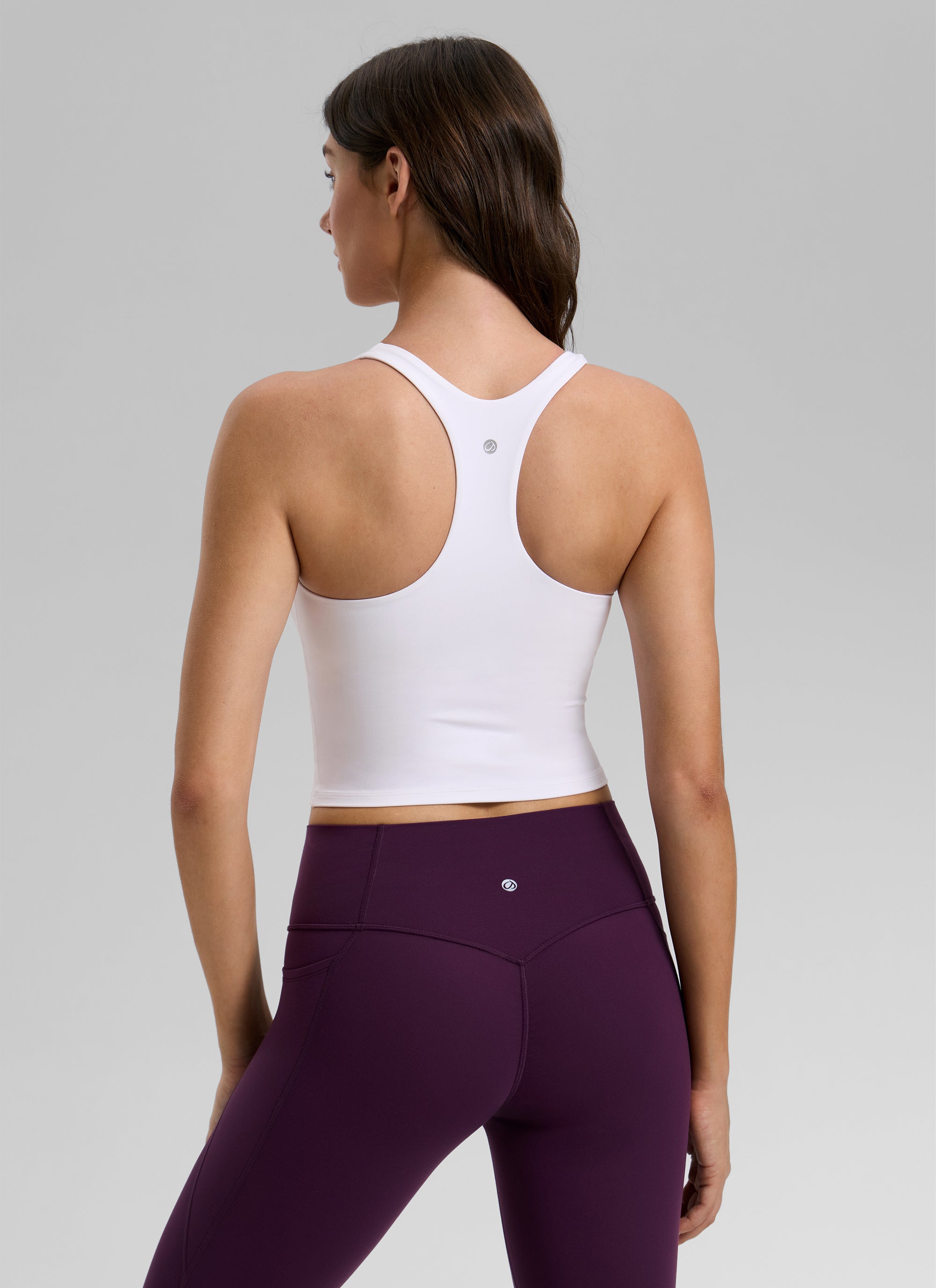 CRZ YOGA Mujer Butterlift Sujetador Racerback Corto para Yoga blanco