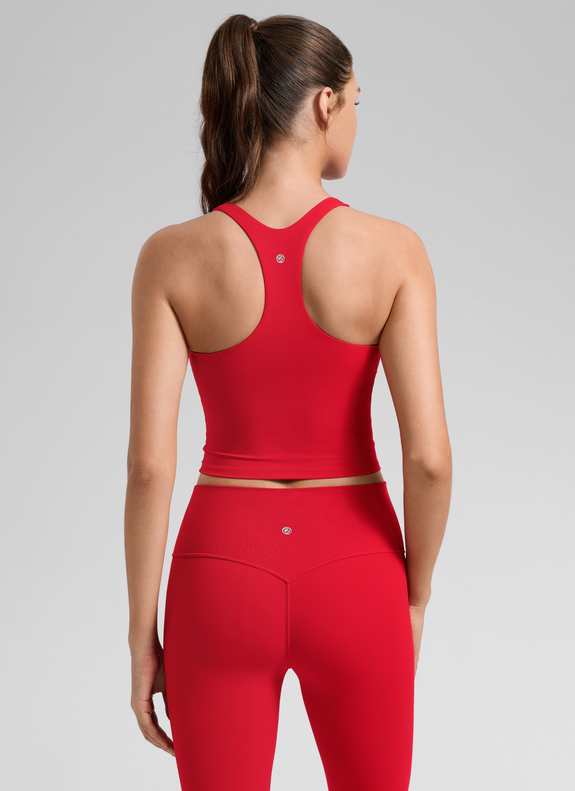 CRZ YOGA Mujer Butterlift Sujetador Racerback Corto para Yoga Rojo Aurora