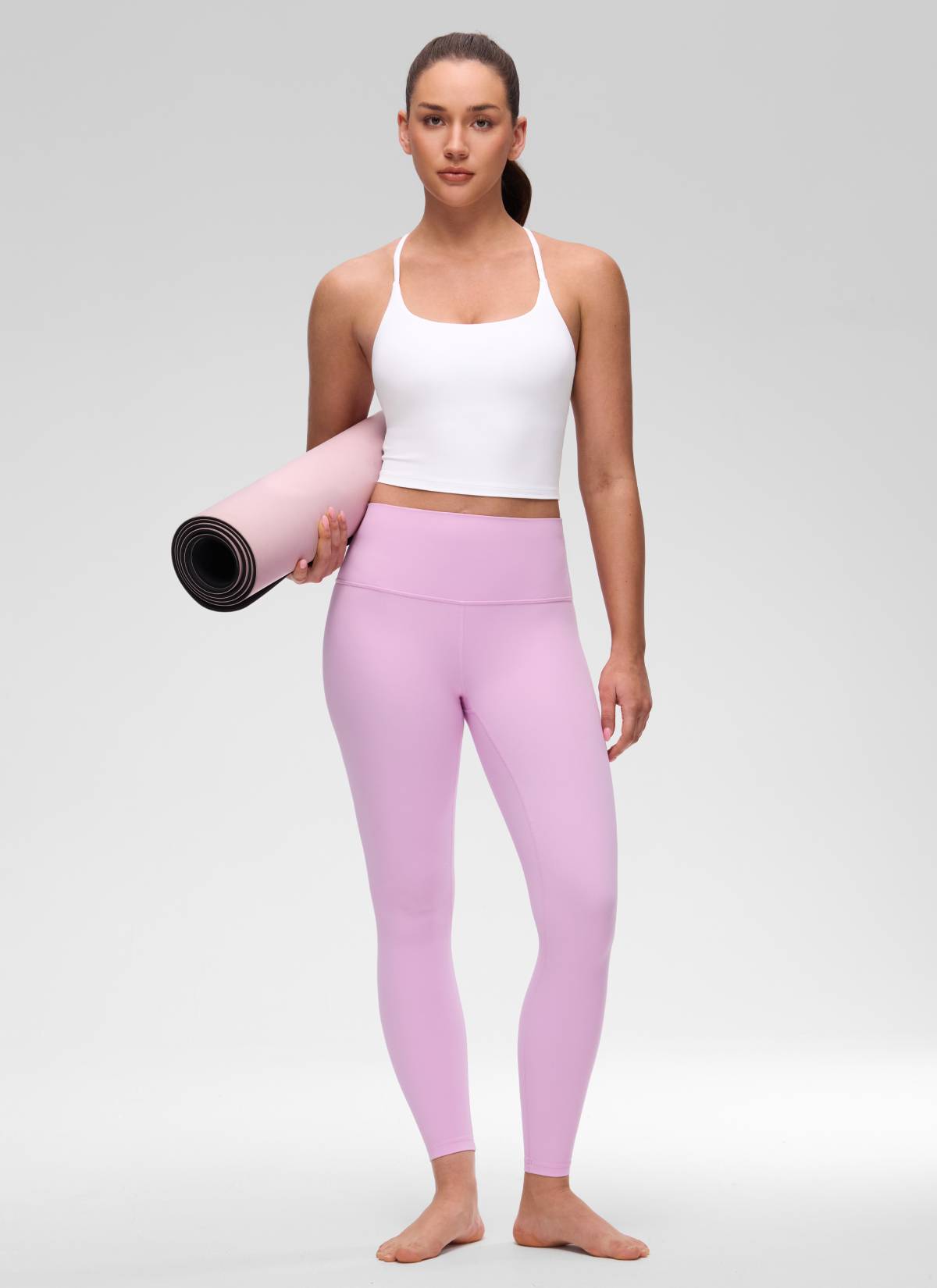 CRZ YOGA Mujer Butterluxe U Neck Twist Cross Espalda con Sujetador blanco