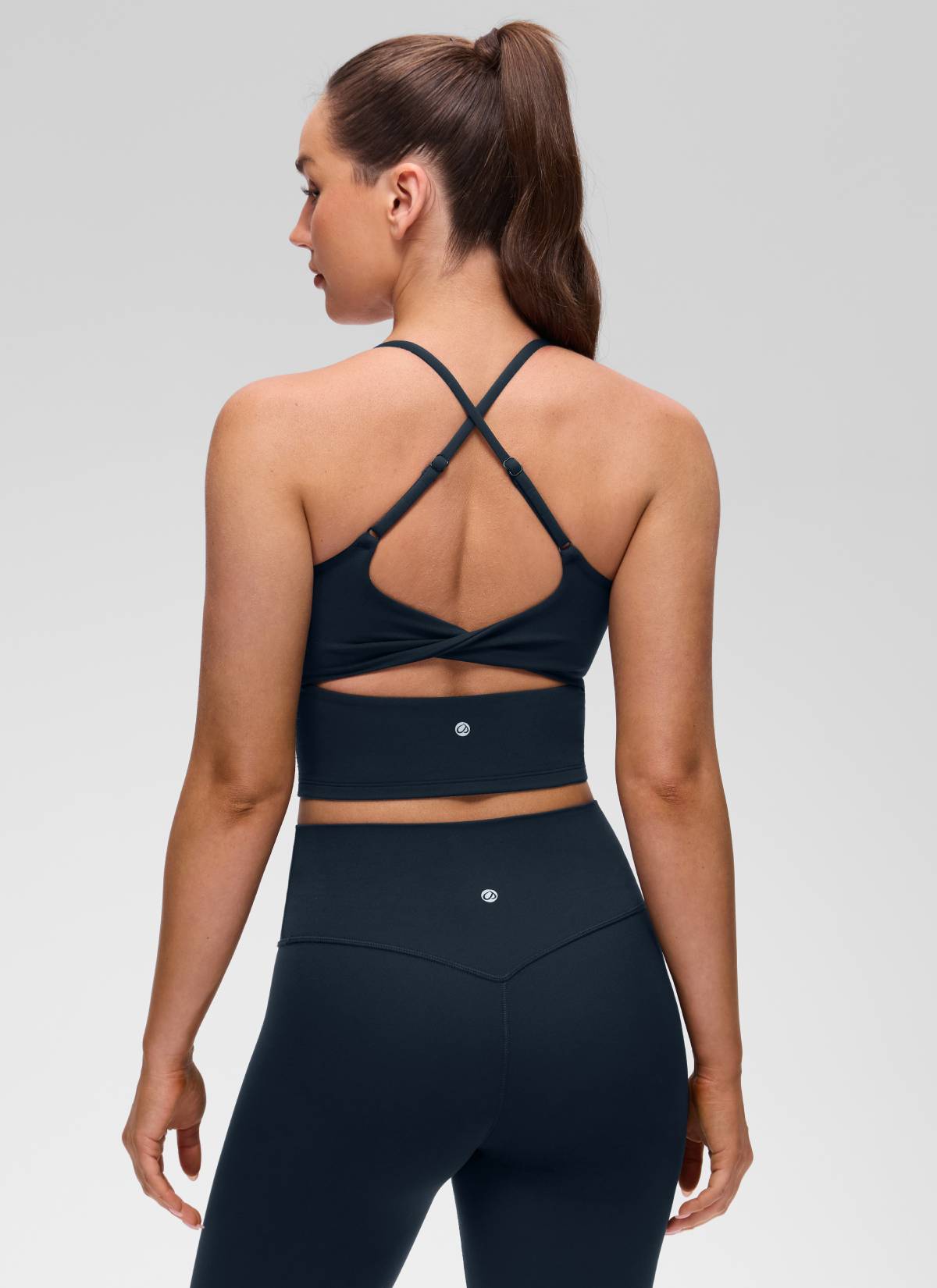 CRZ YOGA Mujer Butterluxe U Neck Twist Cross Espalda con Sujetador True Navy
