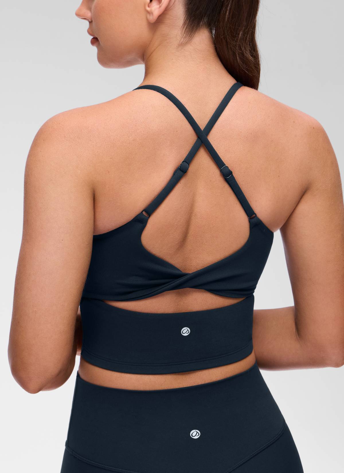 CRZ YOGA Mujer Butterluxe U Neck Twist Cross Espalda con Sujetador True Navy