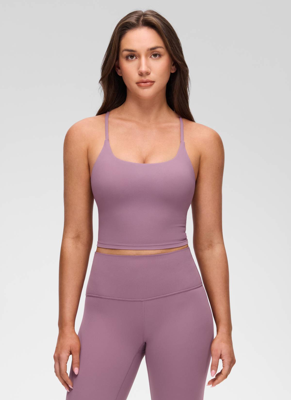 CRZ YOGA Mujer Butterluxe U Neck Twist Cross Espalda con Sujetador Lavanda claro