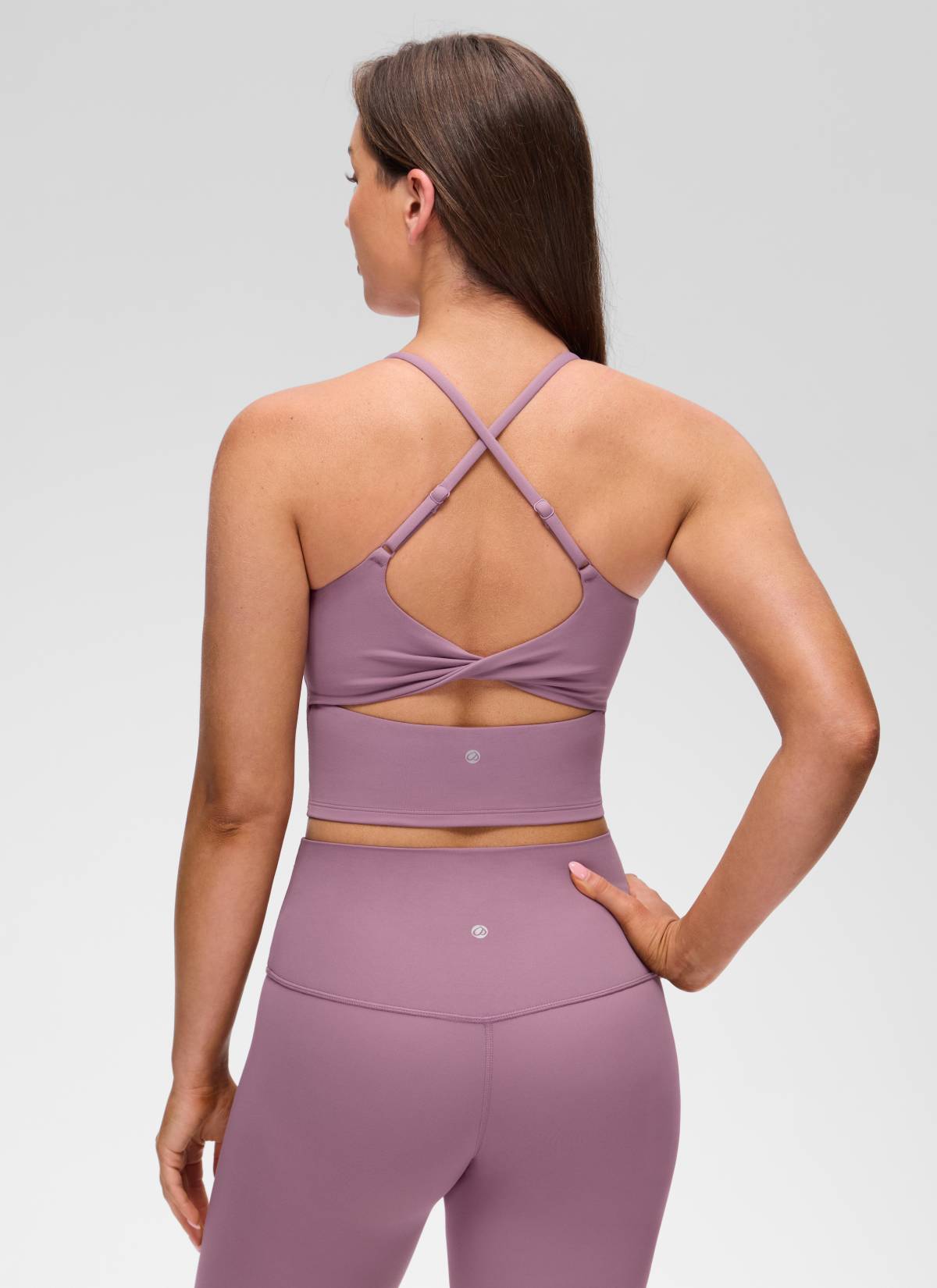 CRZ YOGA Mujer Butterluxe U Neck Twist Cross Espalda con Sujetador Lavanda claro