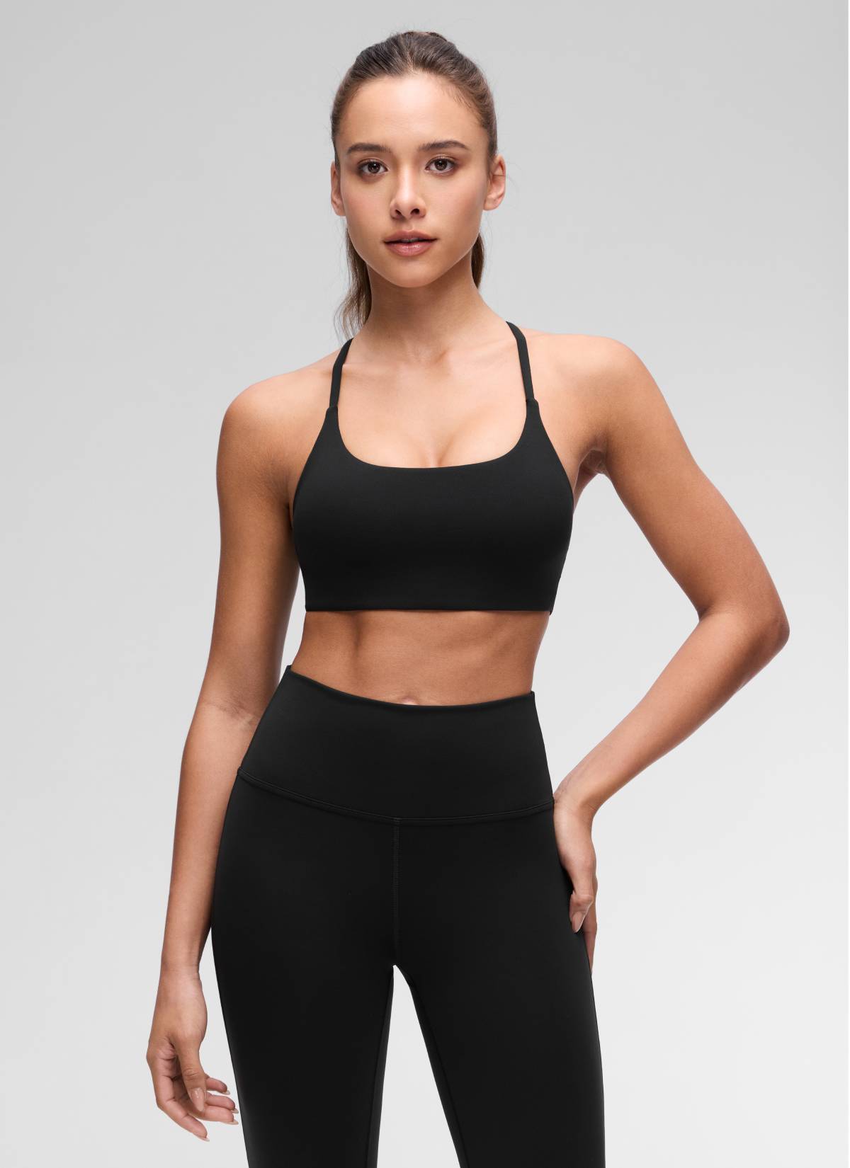 CRZ YOGA Sujetador Butterluxe con Espalda Cruzada para Mujer Negro