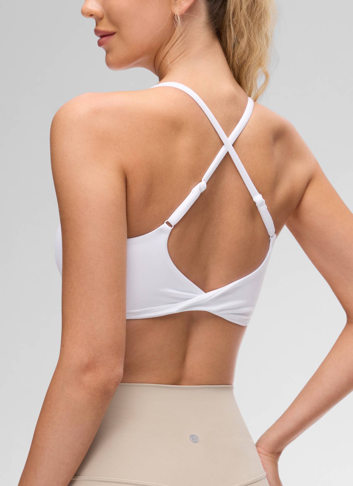CRZ YOGA Sujetador Butterluxe con Espalda Cruzada para Mujer blanco