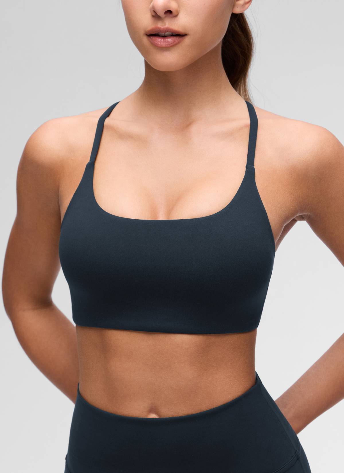 CRZ YOGA Sujetador Butterluxe con Espalda Cruzada para Mujer True Navy