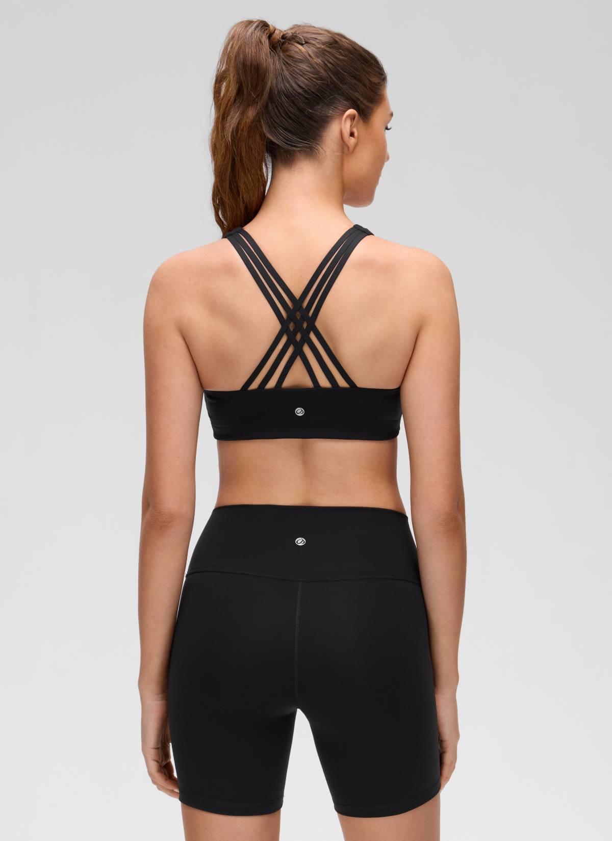 CRZ YOGA Mujer Sujetador Deportivo Butterluxe con Escote en V y Tiras Negro