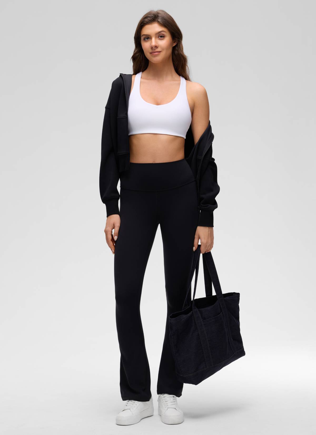 CRZ YOGA Mujer Sujetador Deportivo Butterluxe con Escote en V y Tiras blanco