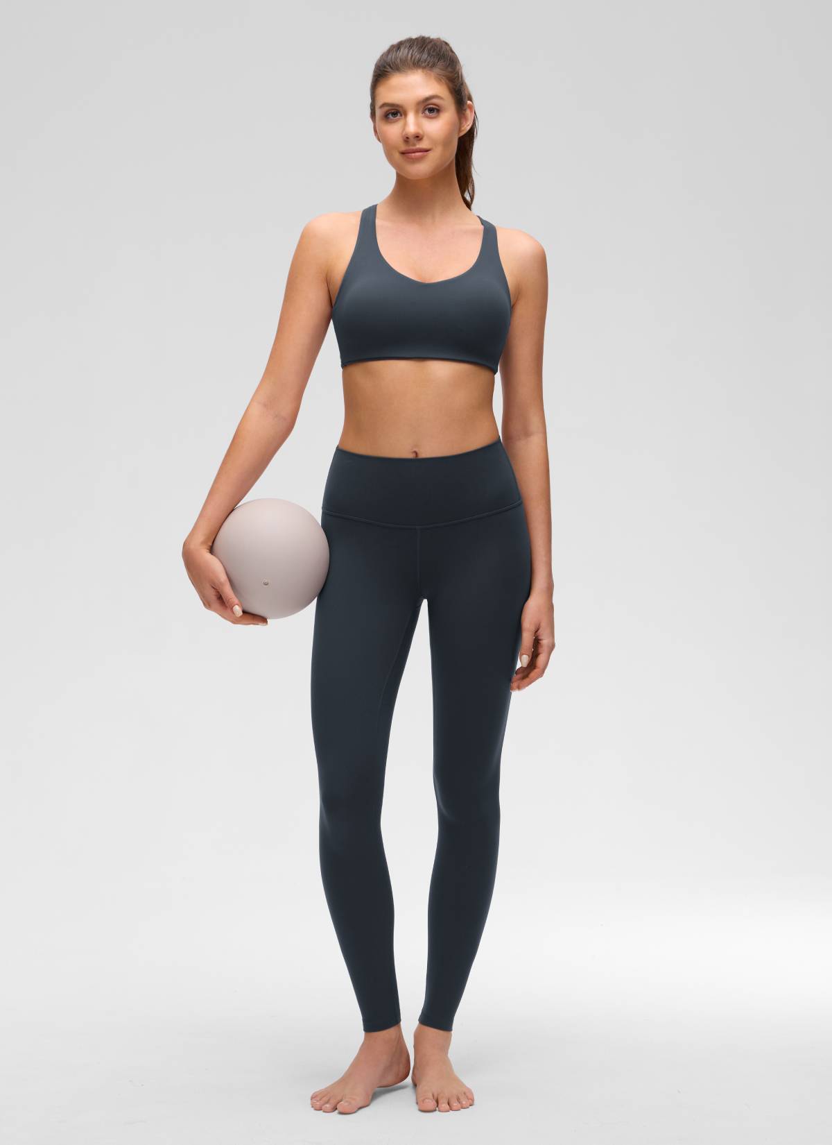 CRZ YOGA Mujer Sujetador Deportivo Butterluxe con Escote en V y Tiras True Navy