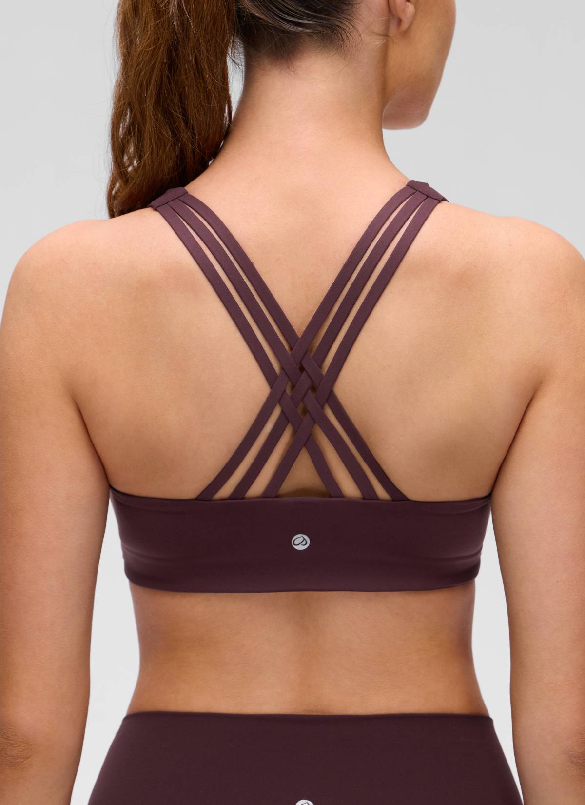 CRZ YOGA Mujer Sujetador Deportivo Butterluxe con Escote en V y Tiras Ciruela madura