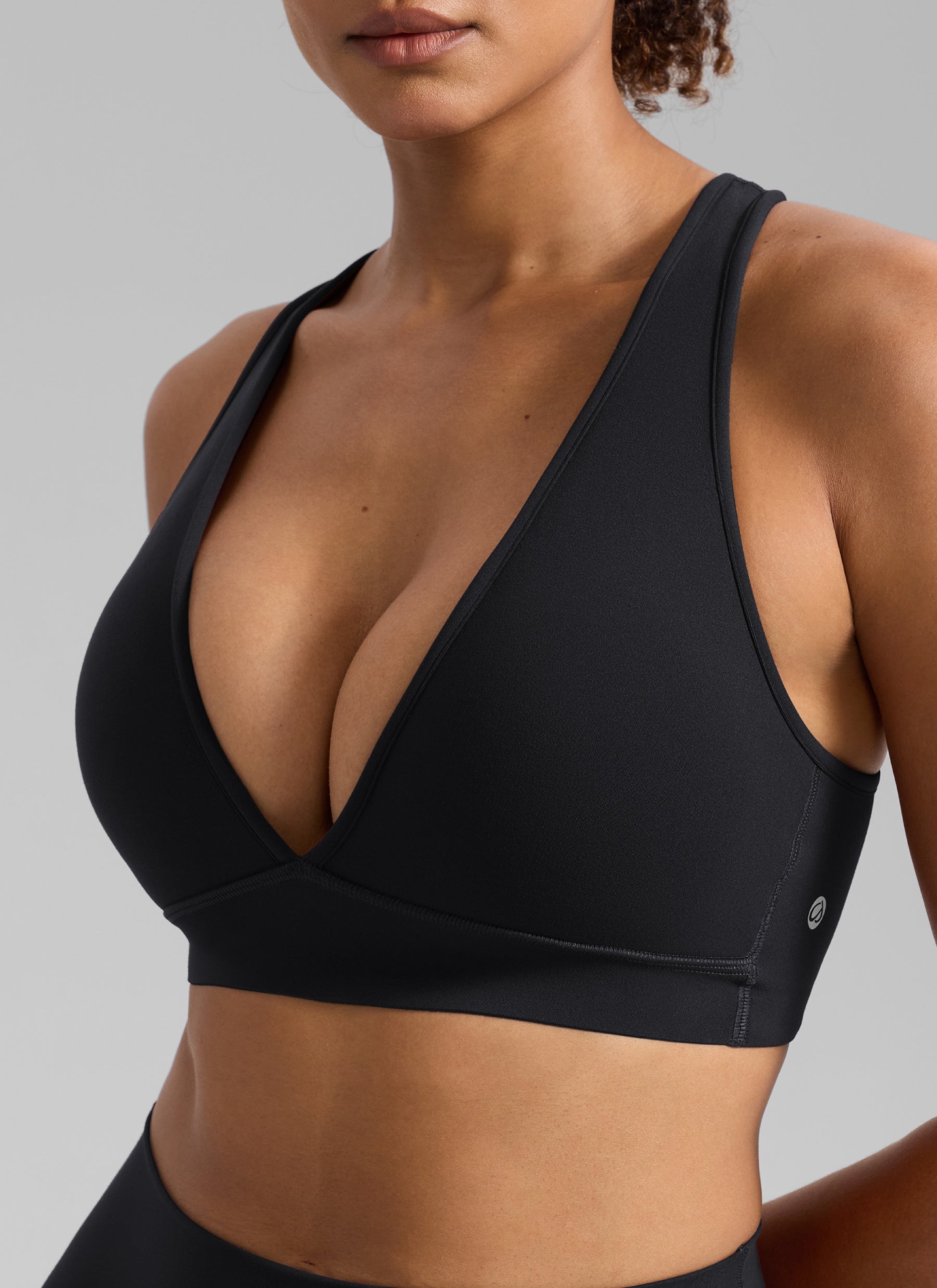 CRZ YOGA Women Butterlift® Sujetador Espalda Cruzada Tirantes Anchos Negro