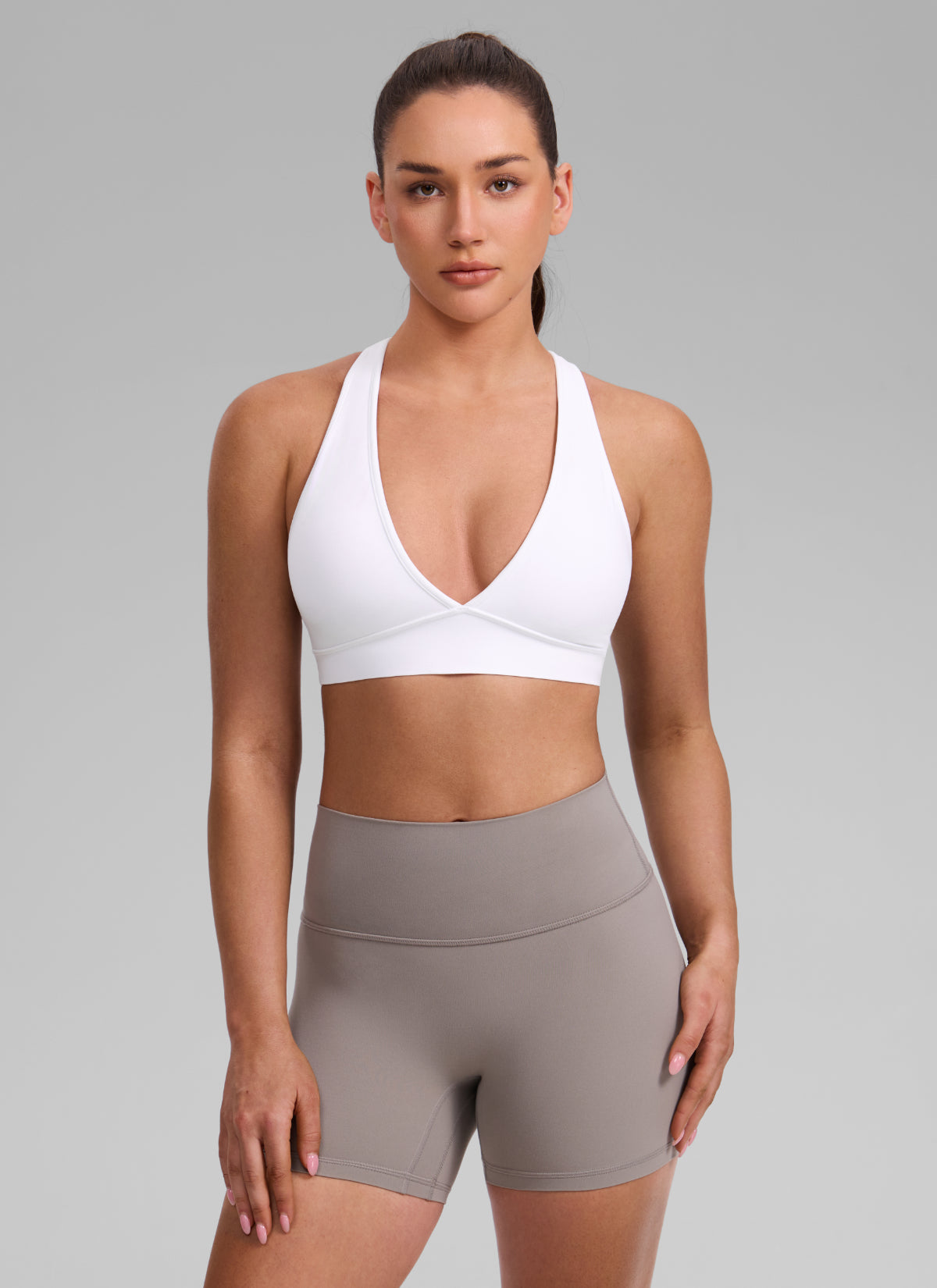CRZ YOGA Women Butterlift® Sujetador Espalda Cruzada Tirantes Anchos blanco