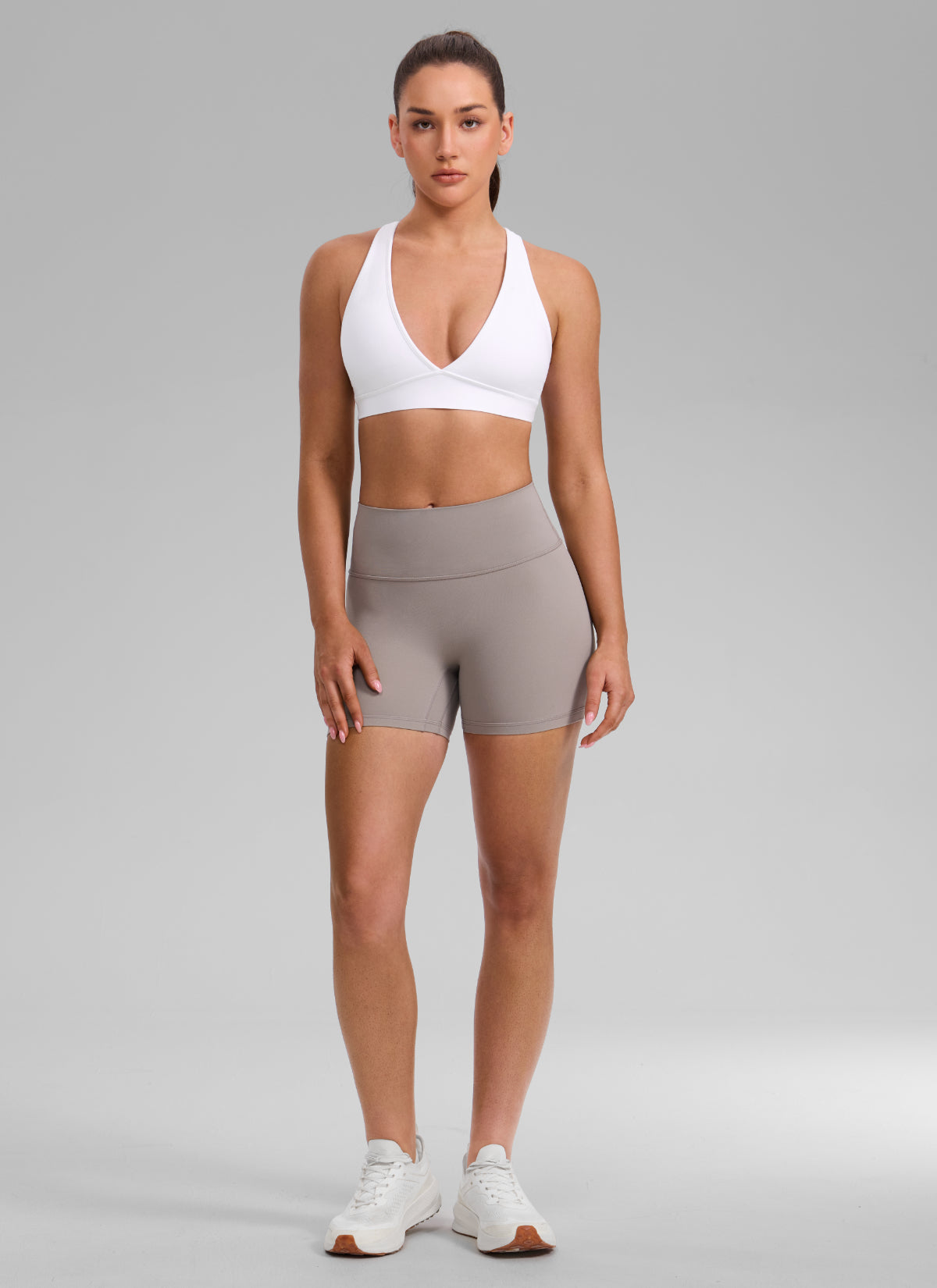 CRZ YOGA Women Butterlift® Sujetador Espalda Cruzada Tirantes Anchos blanco