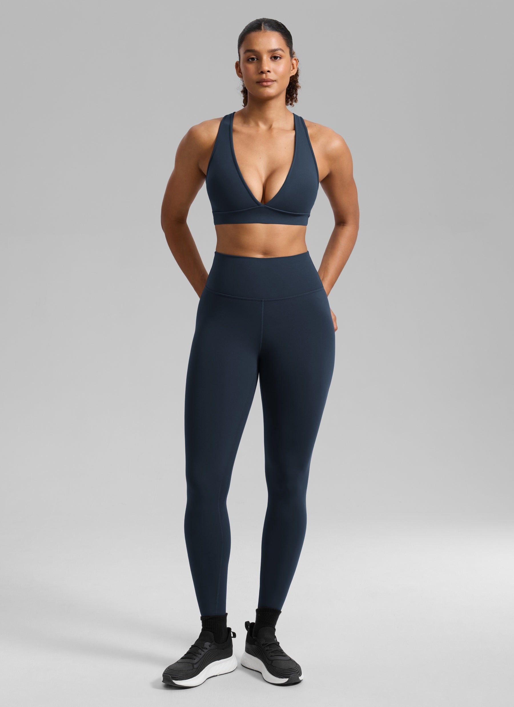 CRZ YOGA Women Butterlift® Sujetador Espalda Cruzada Tirantes Anchos True Navy