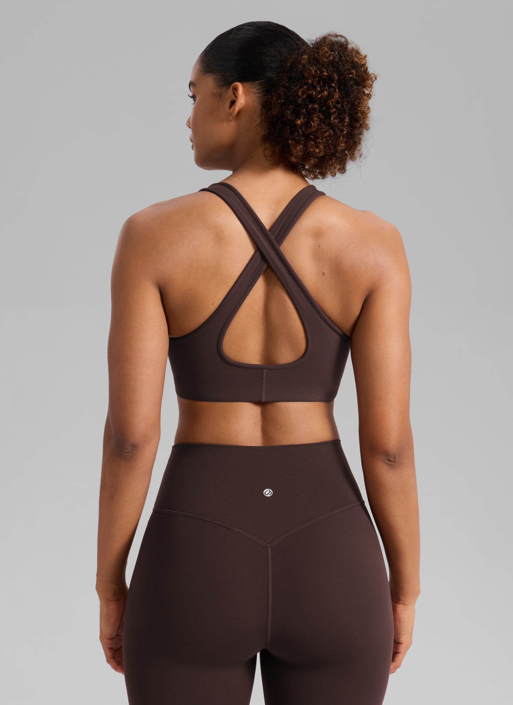 CRZ YOGA Women Butterlift® Sujetador Espalda Cruzada Tirantes Anchos Marrón Fudge Caliente