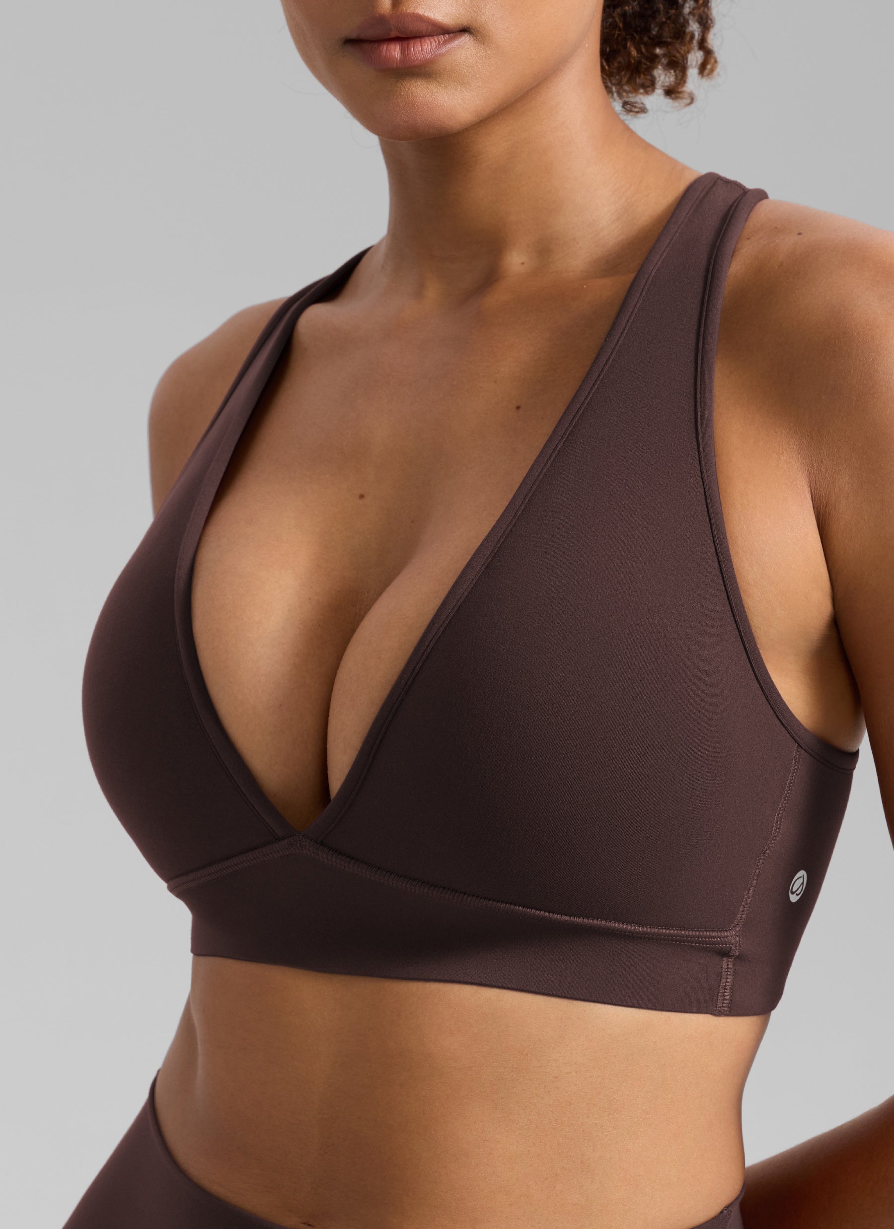 CRZ YOGA Women Butterlift® Sujetador Espalda Cruzada Tirantes Anchos Marrón Fudge Caliente