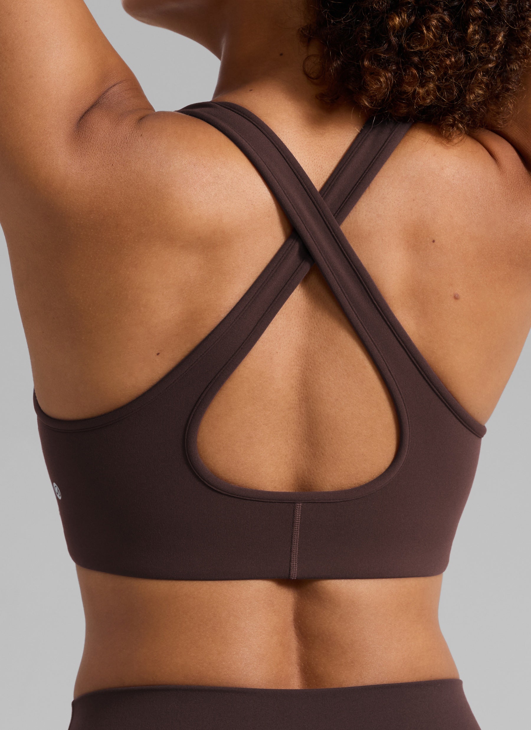 CRZ YOGA Women Butterlift® Sujetador Espalda Cruzada Tirantes Anchos Marrón Fudge Caliente