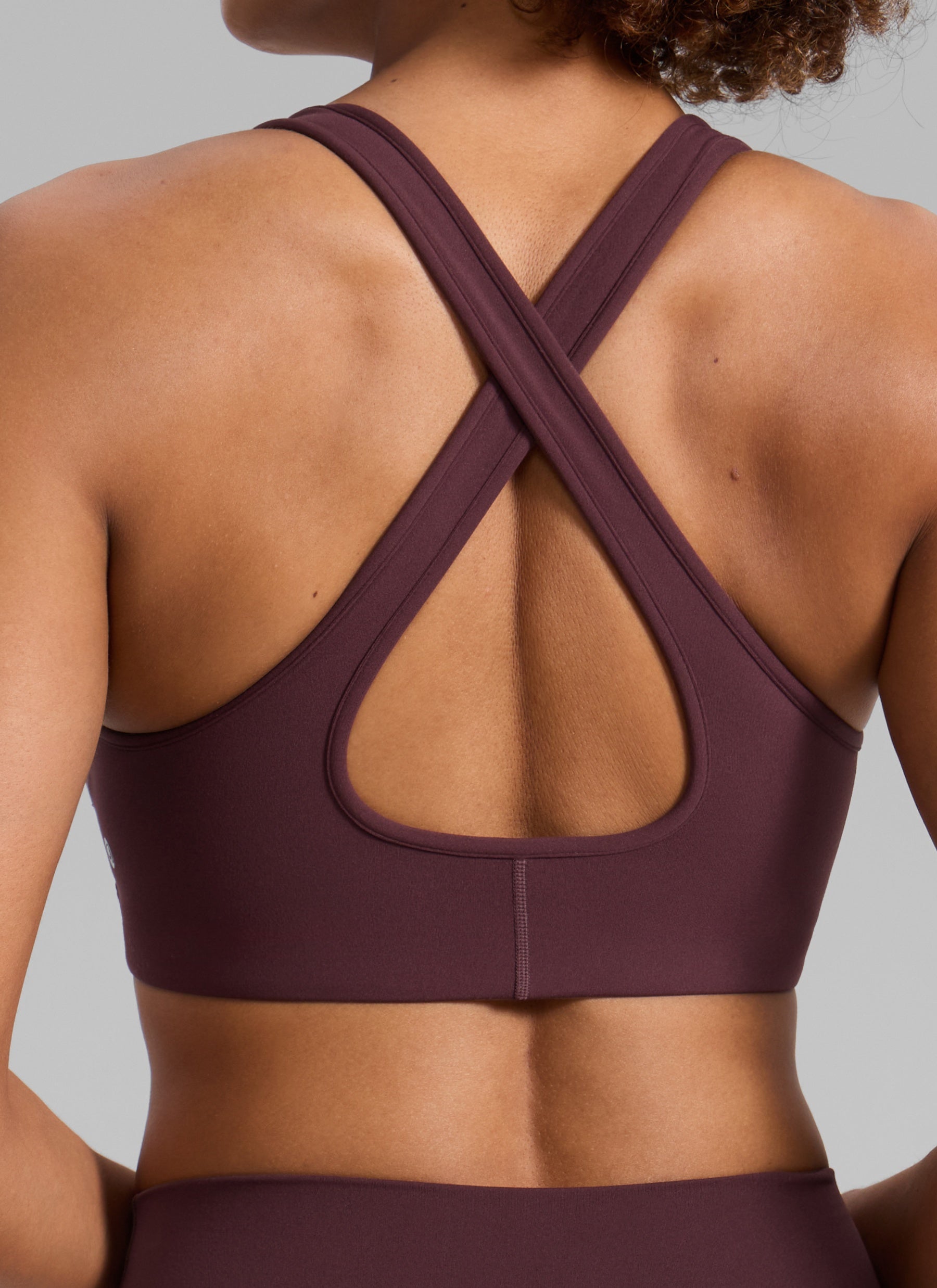 CRZ YOGA Women Butterlift® Sujetador Espalda Cruzada Tirantes Anchos Ciruela madura