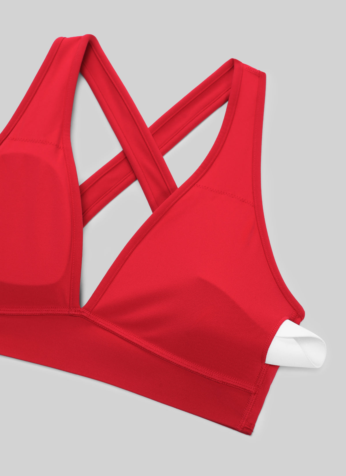 CRZ YOGA Women Butterlift® Sujetador Espalda Cruzada Tirantes Anchos Rojo Aurora