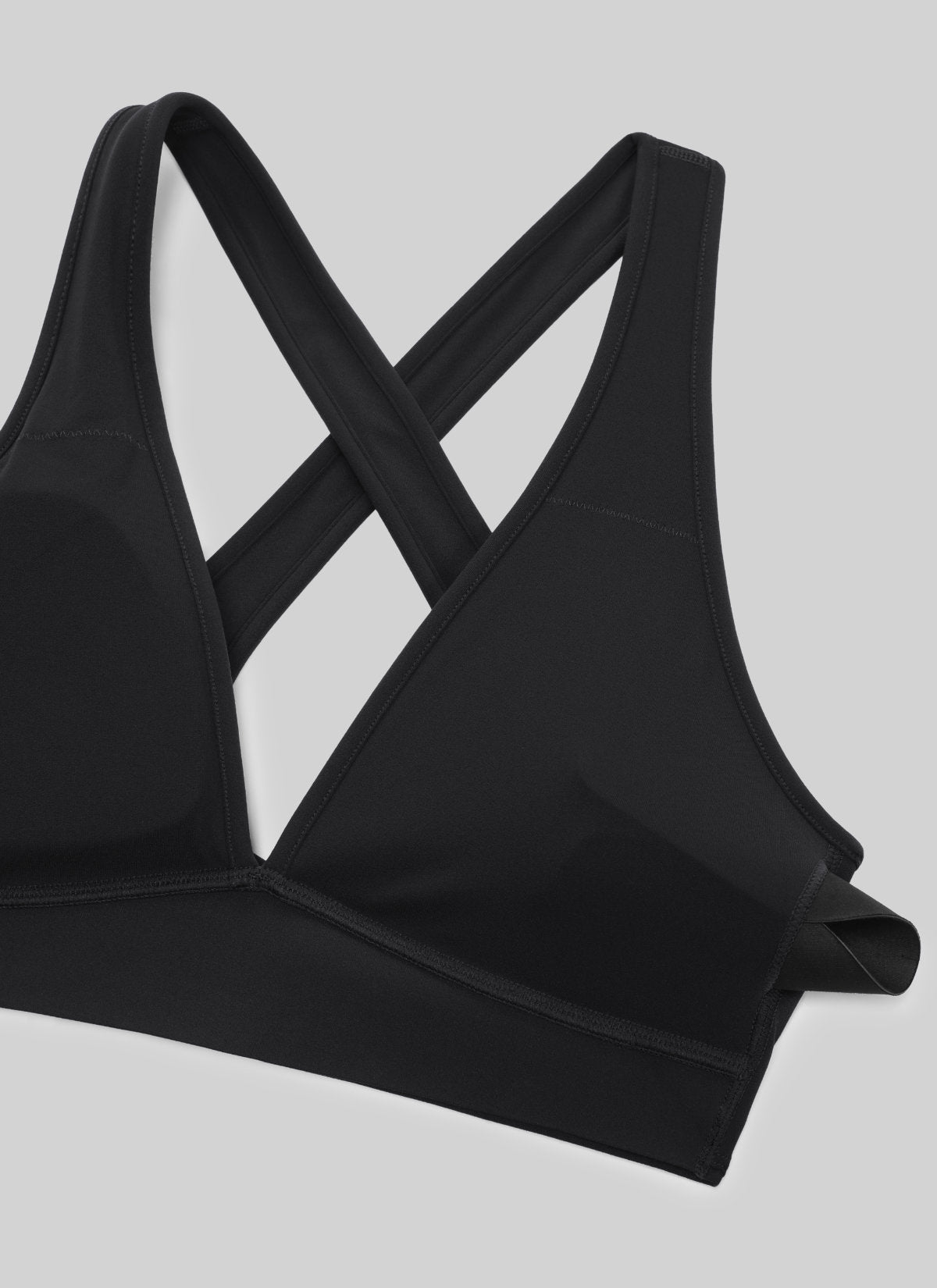 CRZ YOGA Women Butterlift® Sujetador Espalda Cruzada Tirantes Anchos Negro