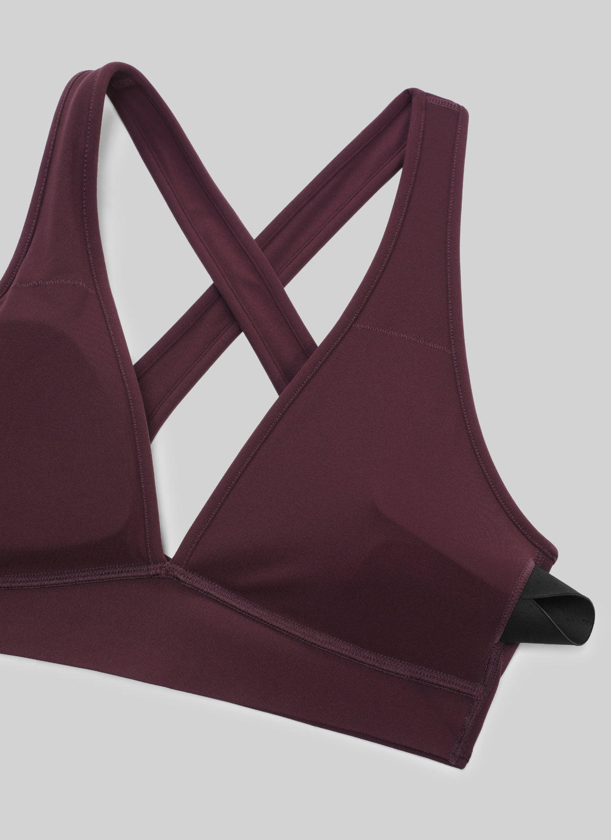 CRZ YOGA Women Butterlift® Sujetador Espalda Cruzada Tirantes Anchos Ciruela madura