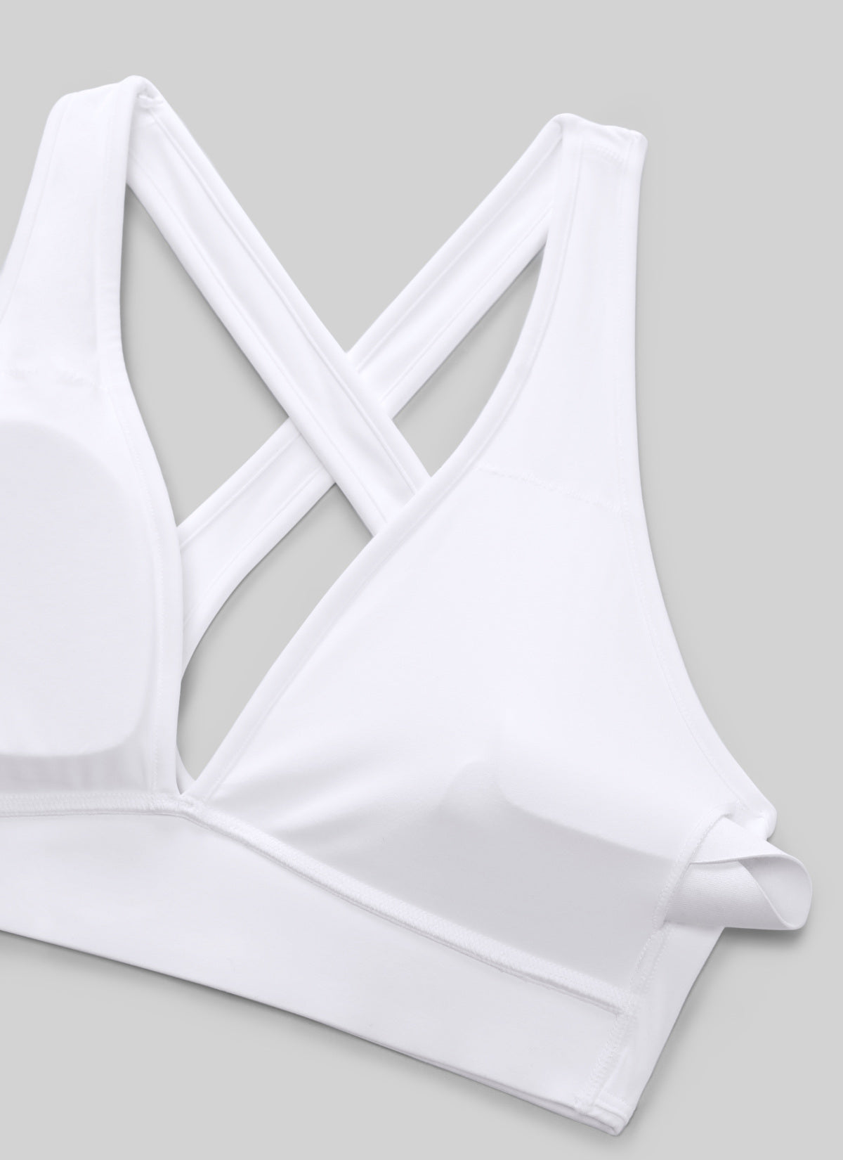 CRZ YOGA Women Butterlift® Sujetador Espalda Cruzada Tirantes Anchos blanco