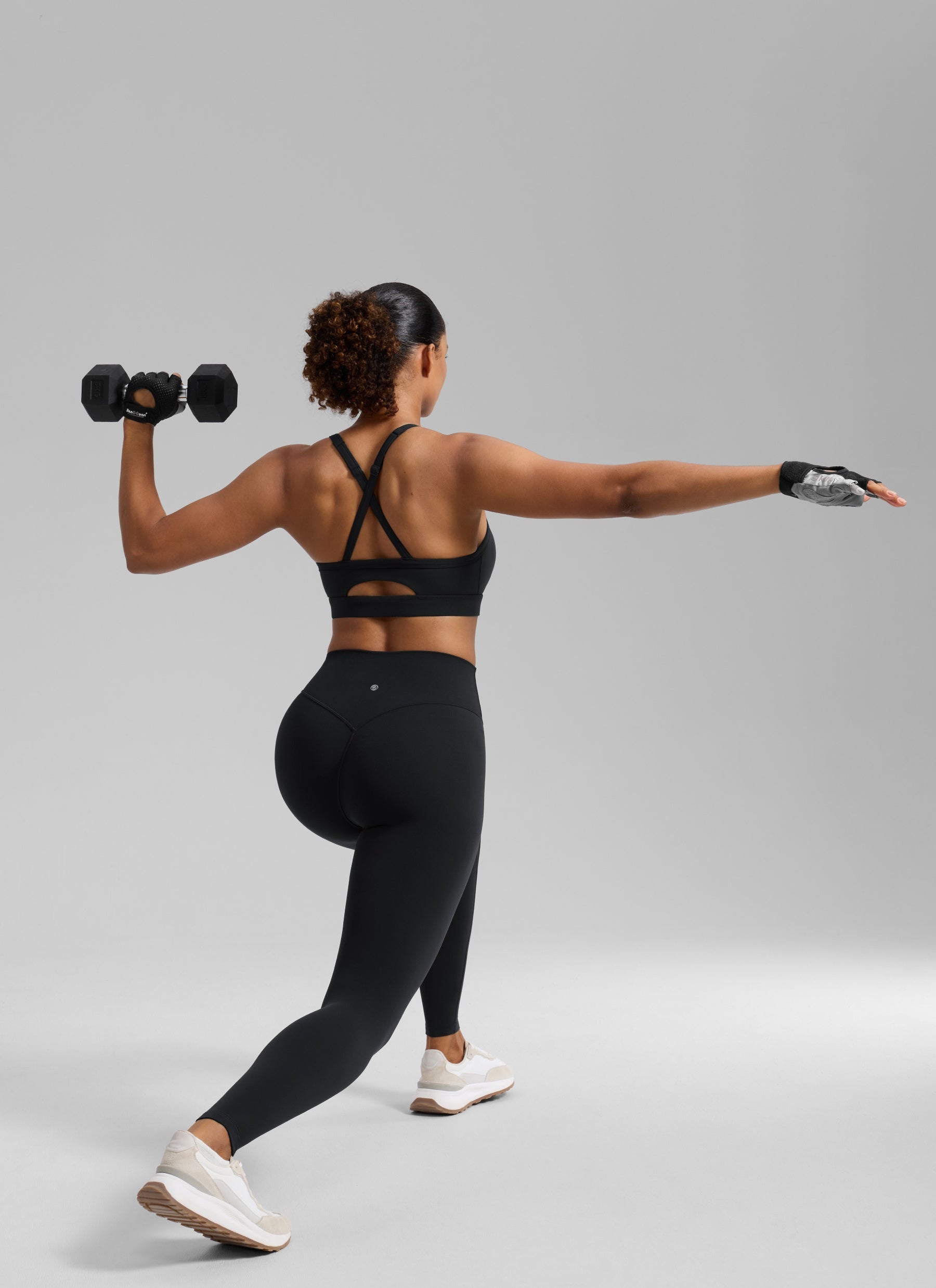 CRZ YOGA Mujer Butterlift Sujetador Deportivo Espalda Cruzada U Cuello Negro