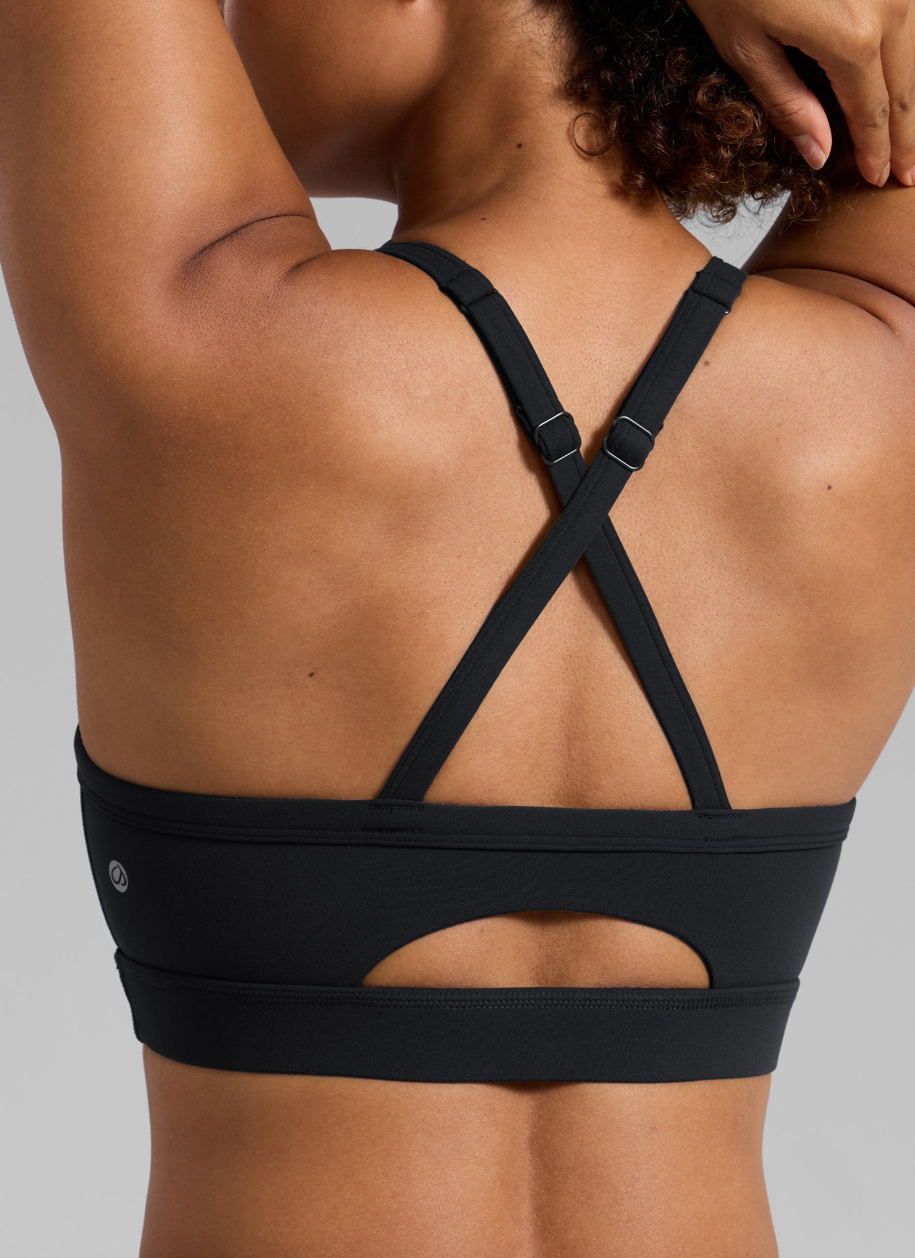 CRZ YOGA Mujer Butterlift Sujetador Deportivo Espalda Cruzada U Cuello Negro